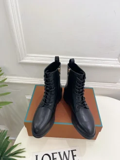 LORO PIANA Boots Calfskin Leather Black EU35-39 C60202609110208