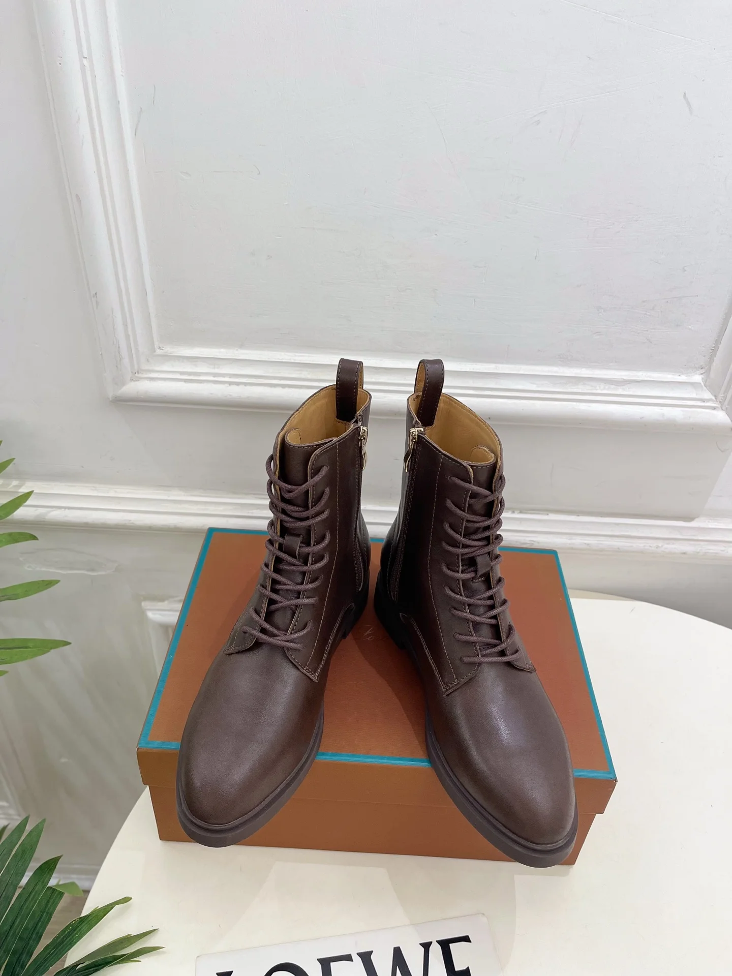 LORO PIANA Boots Calfskin Leather Brown EU35-39 C60202609110207