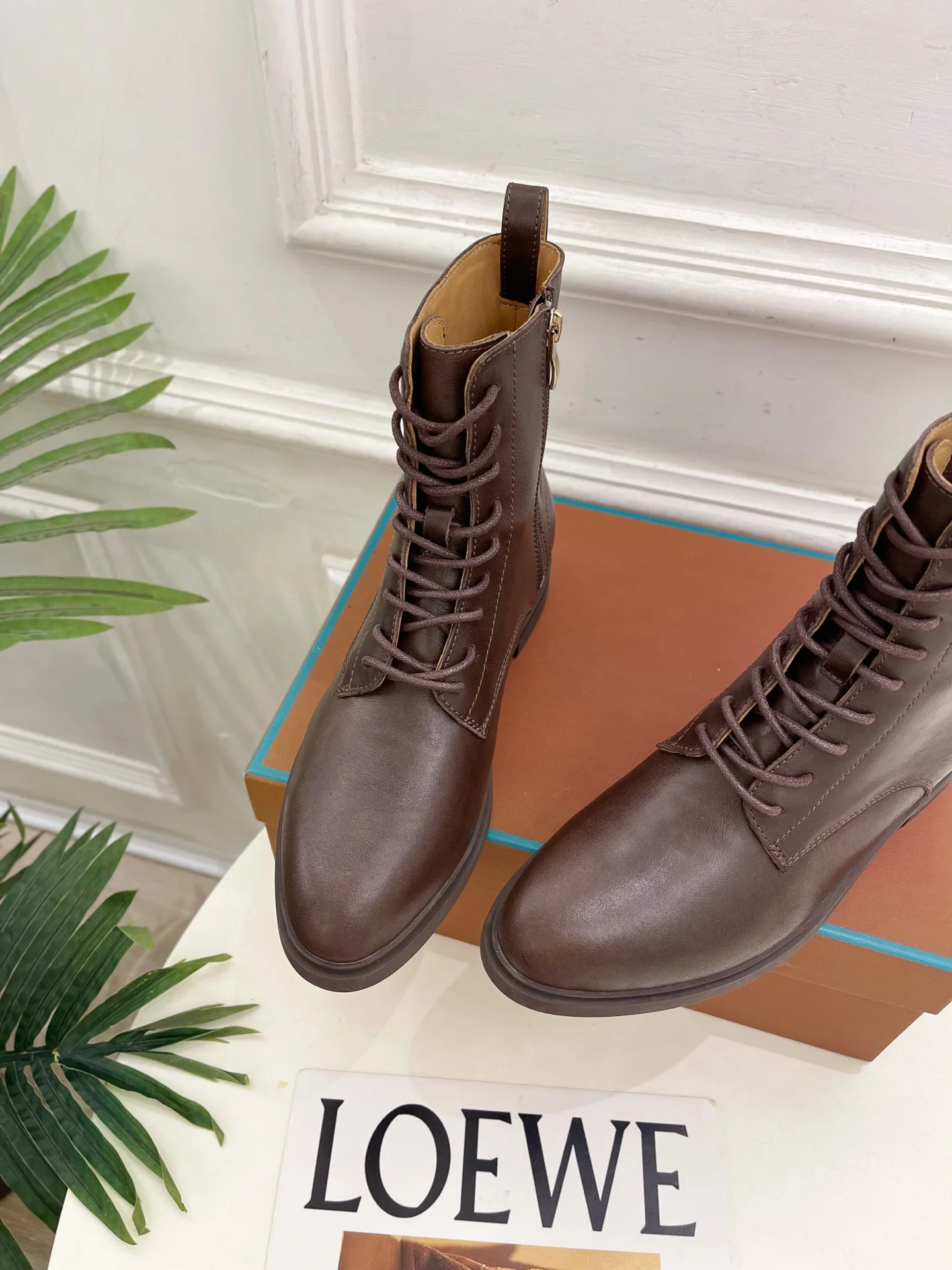 LORO PIANA Boots Calfskin Leather Brown EU35-39 C60202609110207 - Image 6