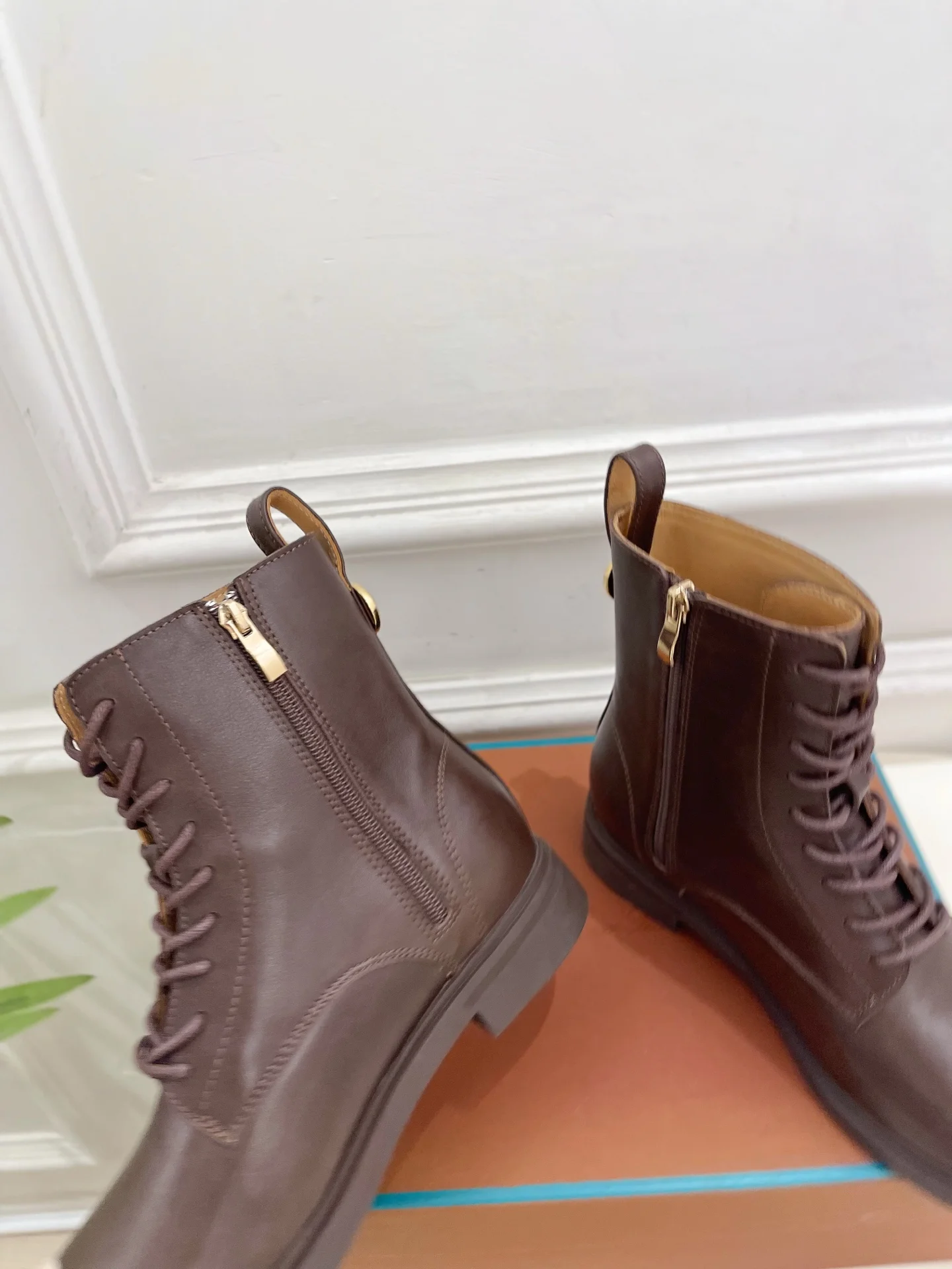 LORO PIANA Boots Calfskin Leather Brown EU35-39 C60202609110207 - Image 7