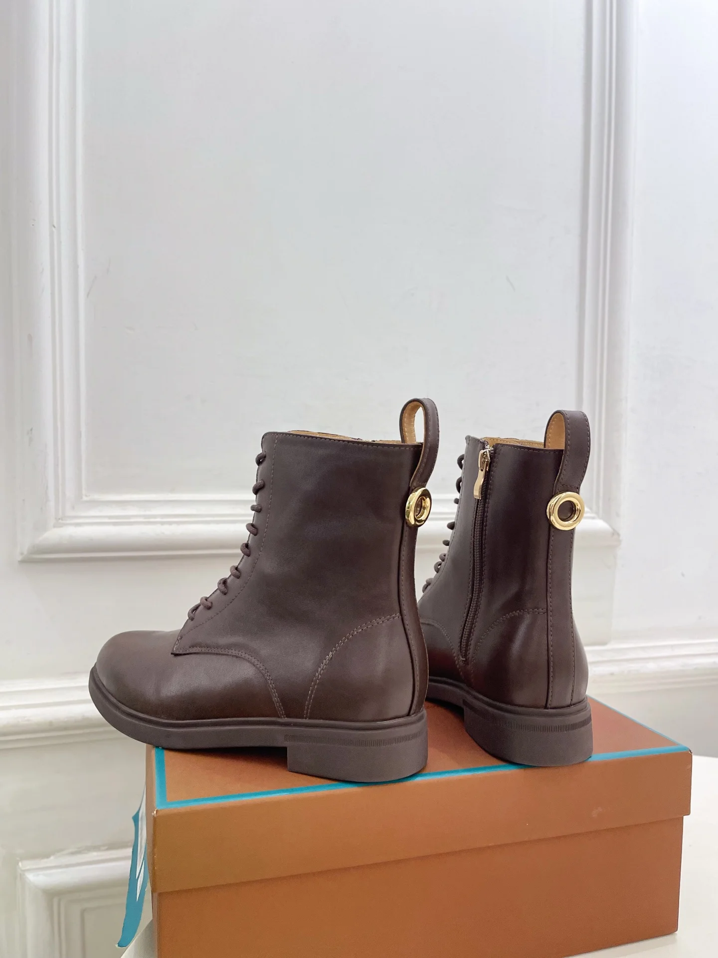 LORO PIANA Boots Calfskin Leather Brown EU35-39 C60202609110207 - Image 8
