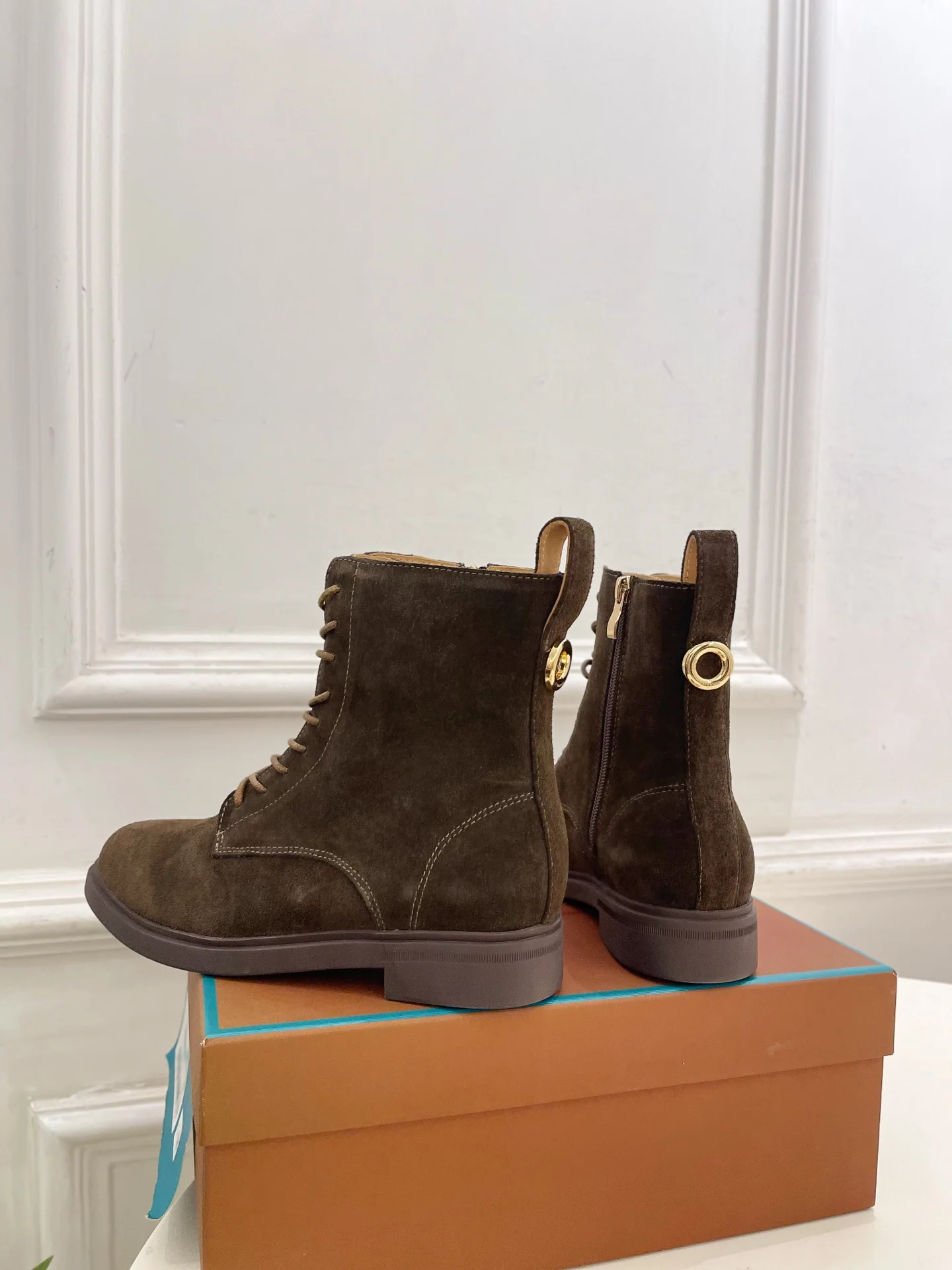 LORO PIANA Boots Calfskin Leather Brown EU35-39 C60202609110210 - Image 8