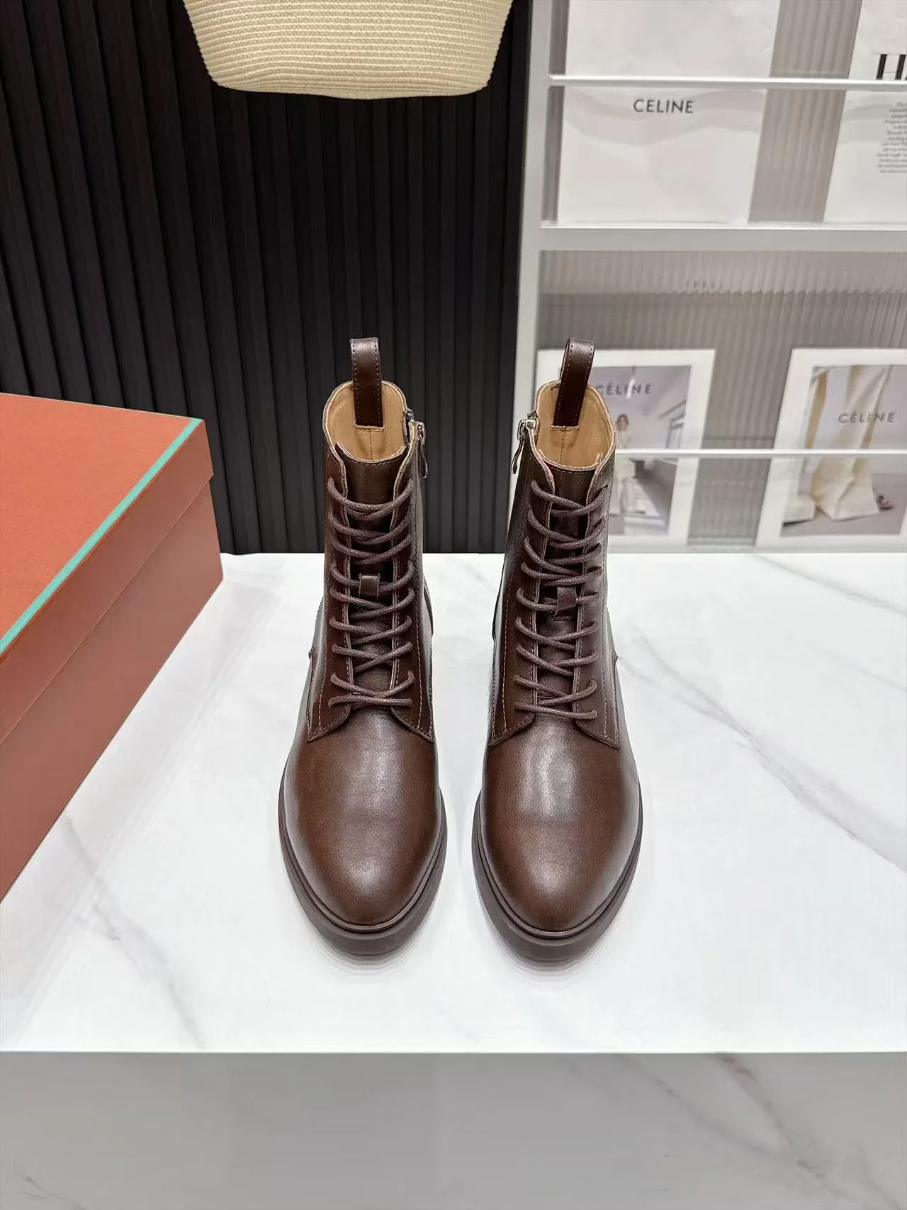 LORO PIANA Boots Calfskin Leather Brown EU35-41 C80202609110662