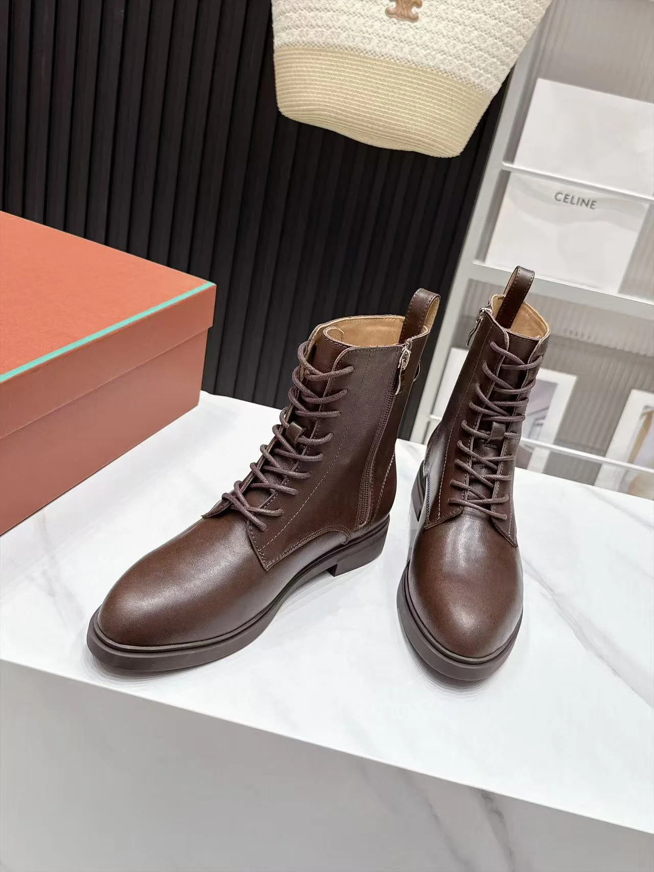 LORO PIANA Boots Calfskin Leather Brown EU35-41 C80202609110662 - Image 3