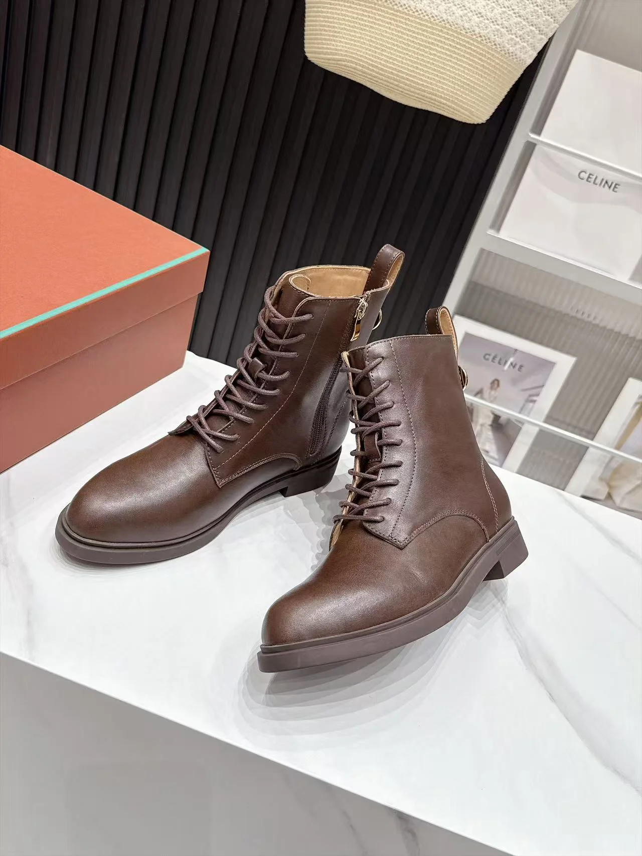 LORO PIANA Boots Calfskin Leather Brown EU35-41 C80202609110662 - Image 4