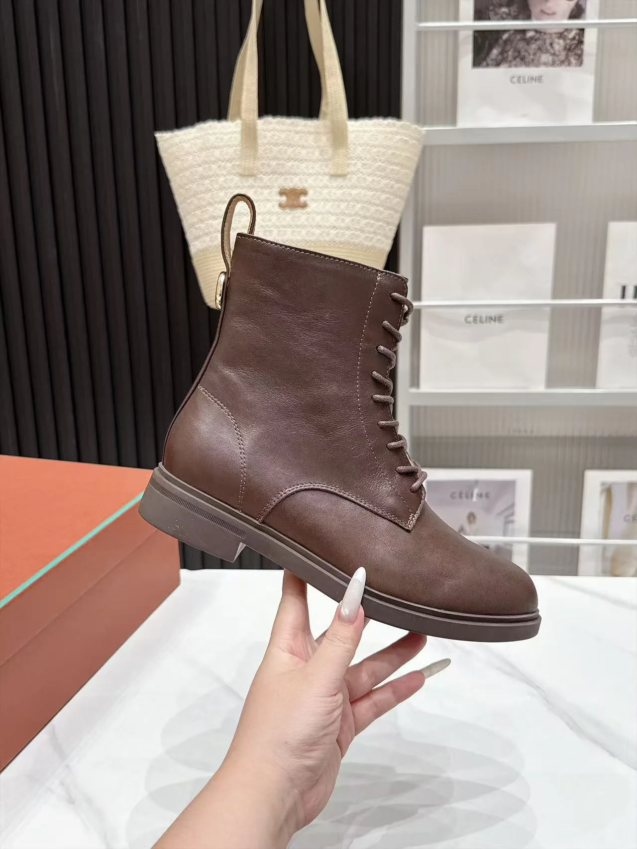 LORO PIANA Boots Calfskin Leather Brown EU35-41 C80202609110662 - Image 5