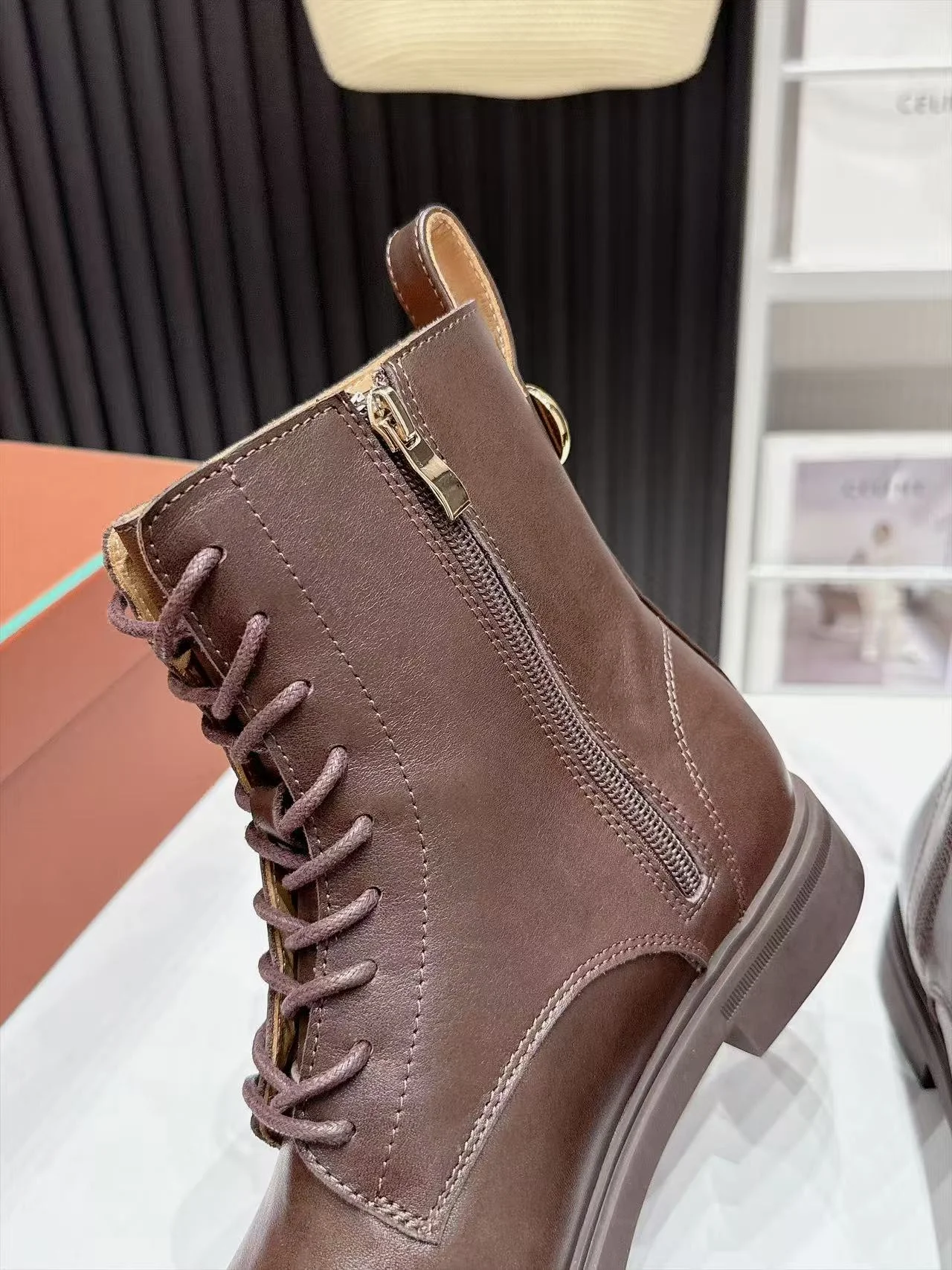 LORO PIANA Boots Calfskin Leather Brown EU35-41 C80202609110662 - Image 6