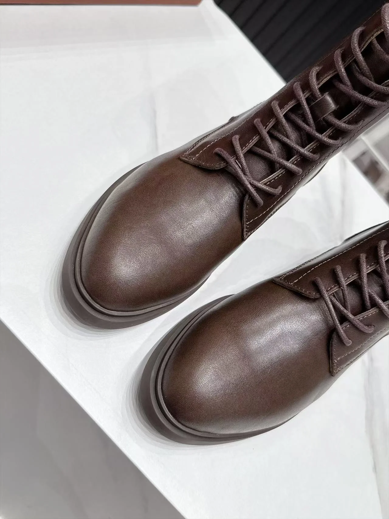 LORO PIANA Boots Calfskin Leather Brown EU35-41 C80202609110662 - Image 7