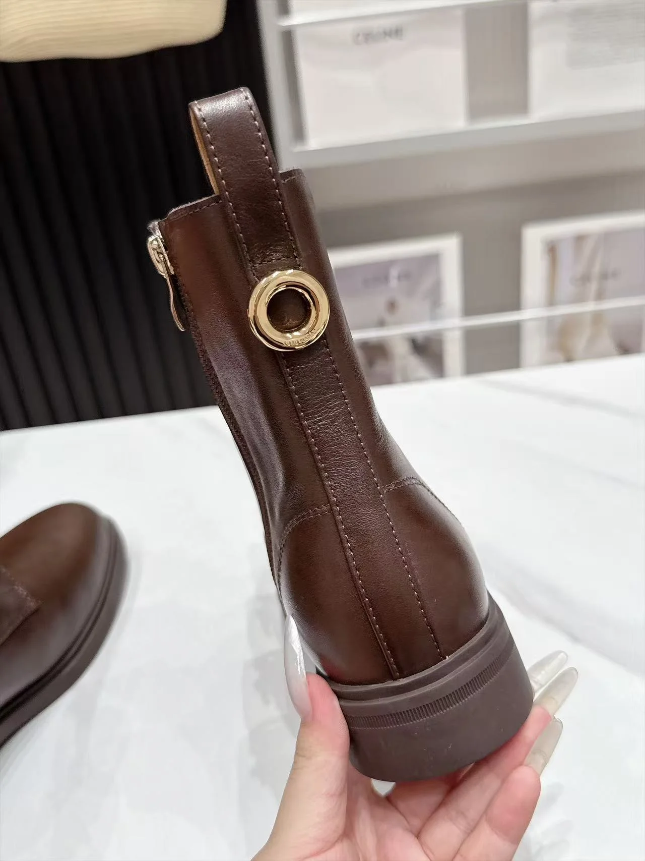 LORO PIANA Boots Calfskin Leather Brown EU35-41 C80202609110662 - Image 8