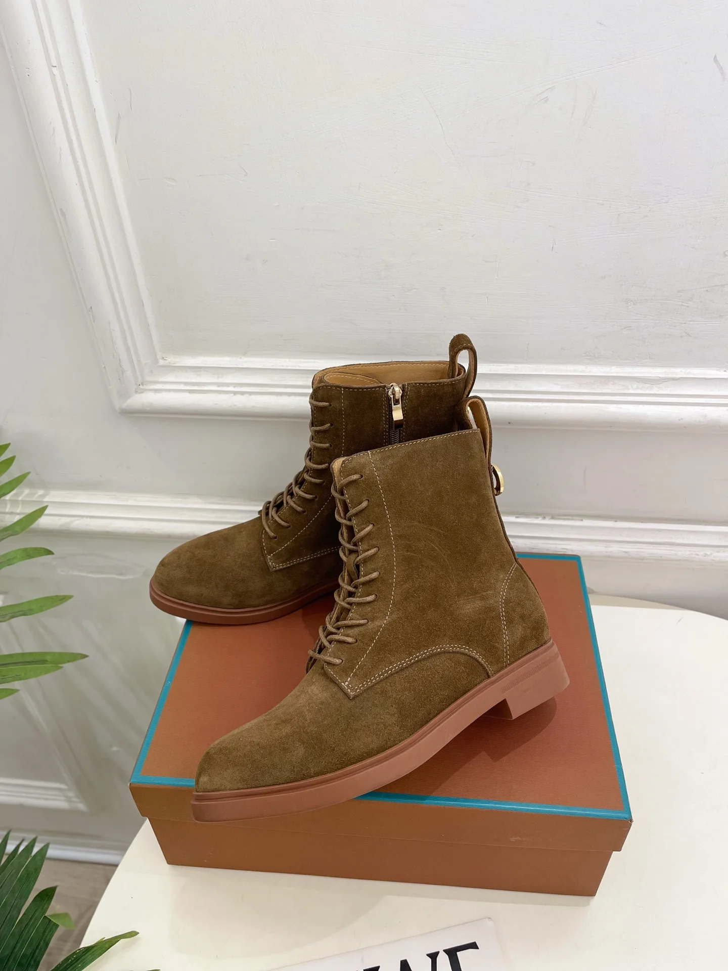 LORO PIANA Boots Calfskin Suede Brown EU35-39 C60202609110209 - Image 3