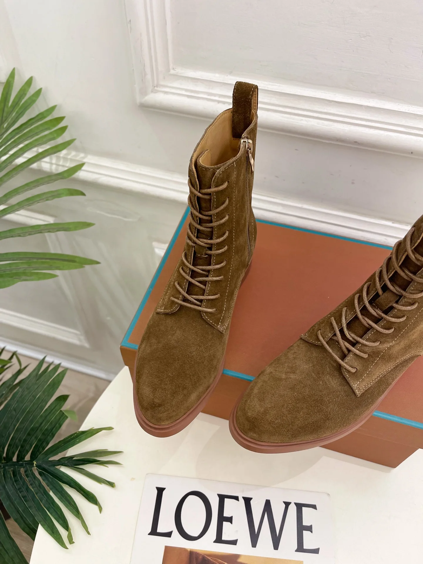 LORO PIANA Boots Calfskin Suede Brown EU35-39 C60202609110209 - Image 7