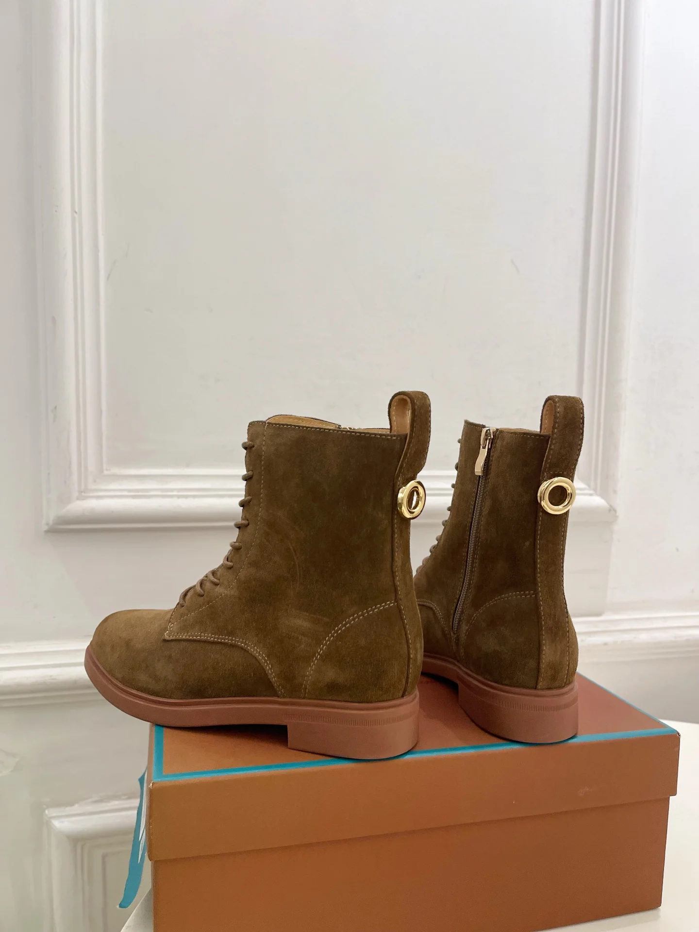 LORO PIANA Boots Calfskin Suede Brown EU35-39 C60202609110209 - Image 8