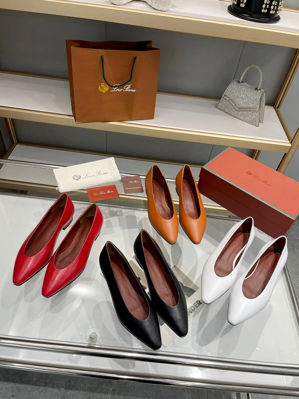 LORO PIANA Flats Lambskin Leather Red EU35-42 B50202609111343 - Image 9