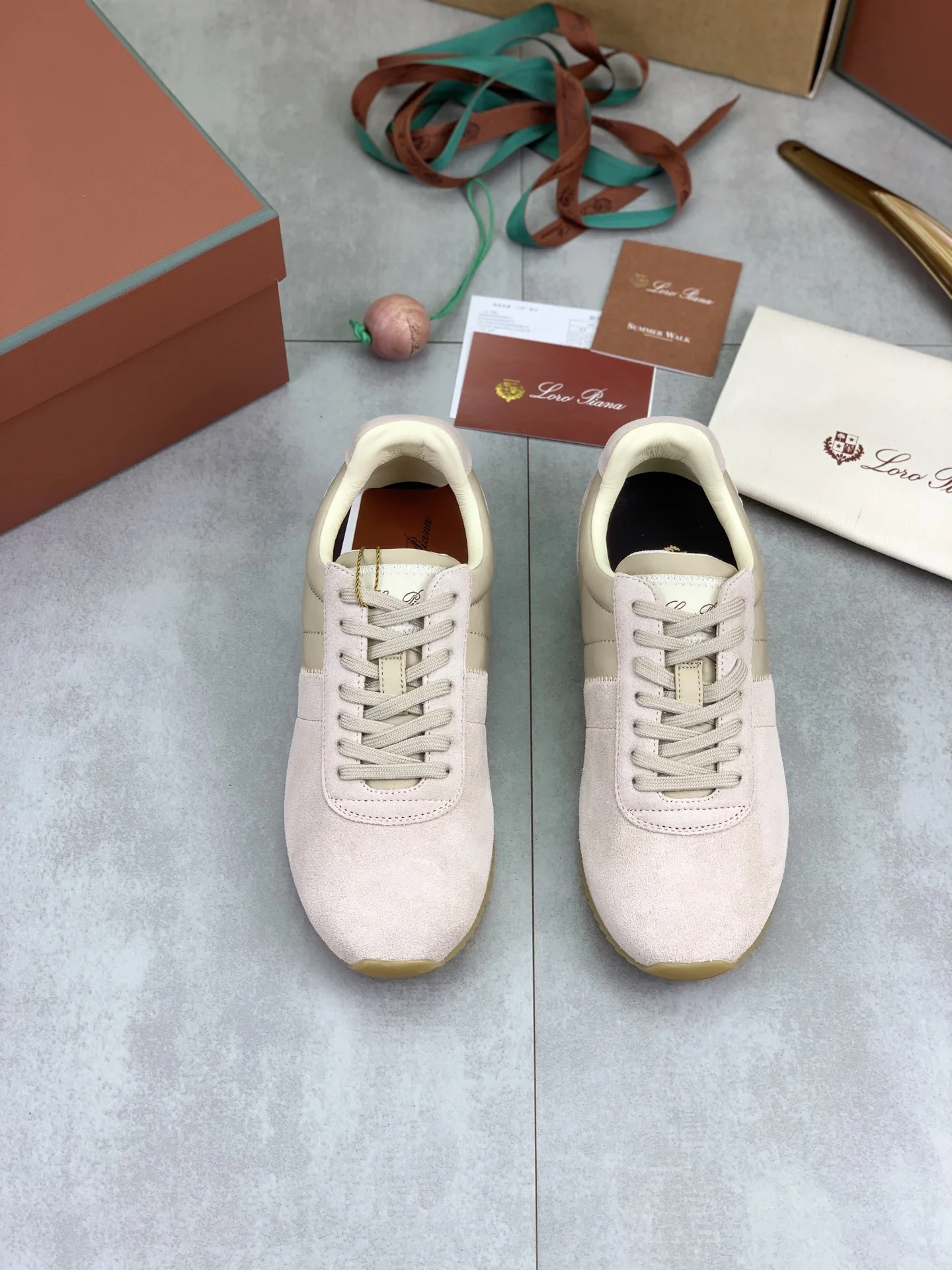 LORO PIANA Flats Suede Calfskin Beige-Tan EU35-44 C00202609111093 - Image 2