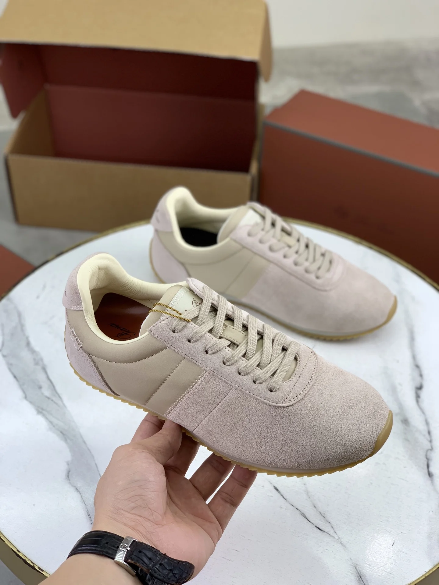 LORO PIANA Flats Suede Calfskin Beige-Tan EU35-44 C00202609111093 - Image 3