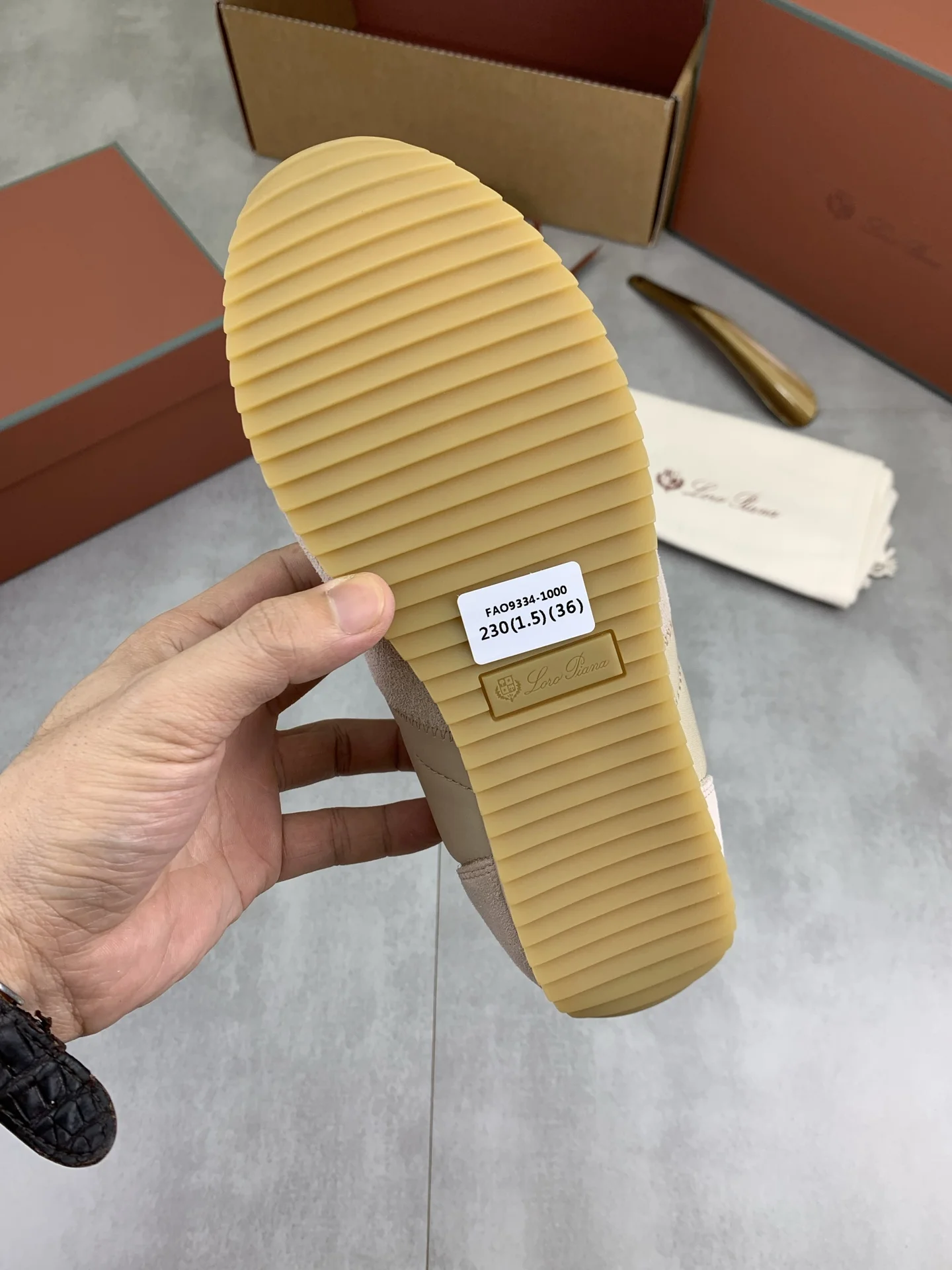 LORO PIANA Flats Suede Calfskin Beige-Tan EU35-44 C00202609111093 - Image 8