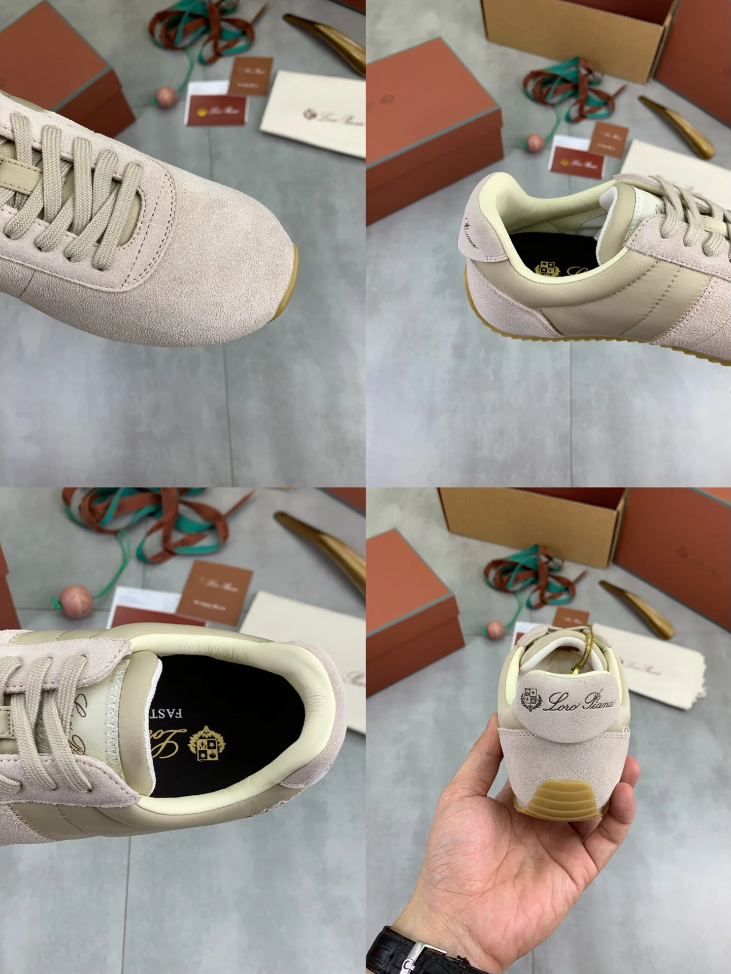 LORO PIANA Flats Suede Calfskin Beige-Tan EU35-44 C00202609111093 - Image 9