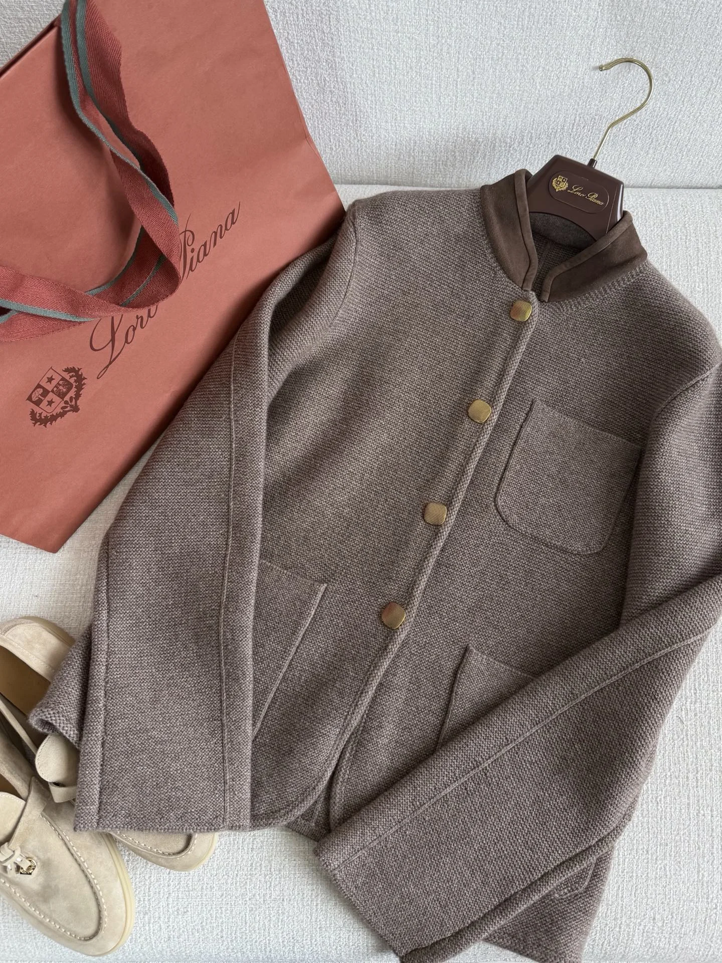 LORO PIANA Jackets Cashmere Blend Cream-Brown S-L G85202609060293 - Image 2