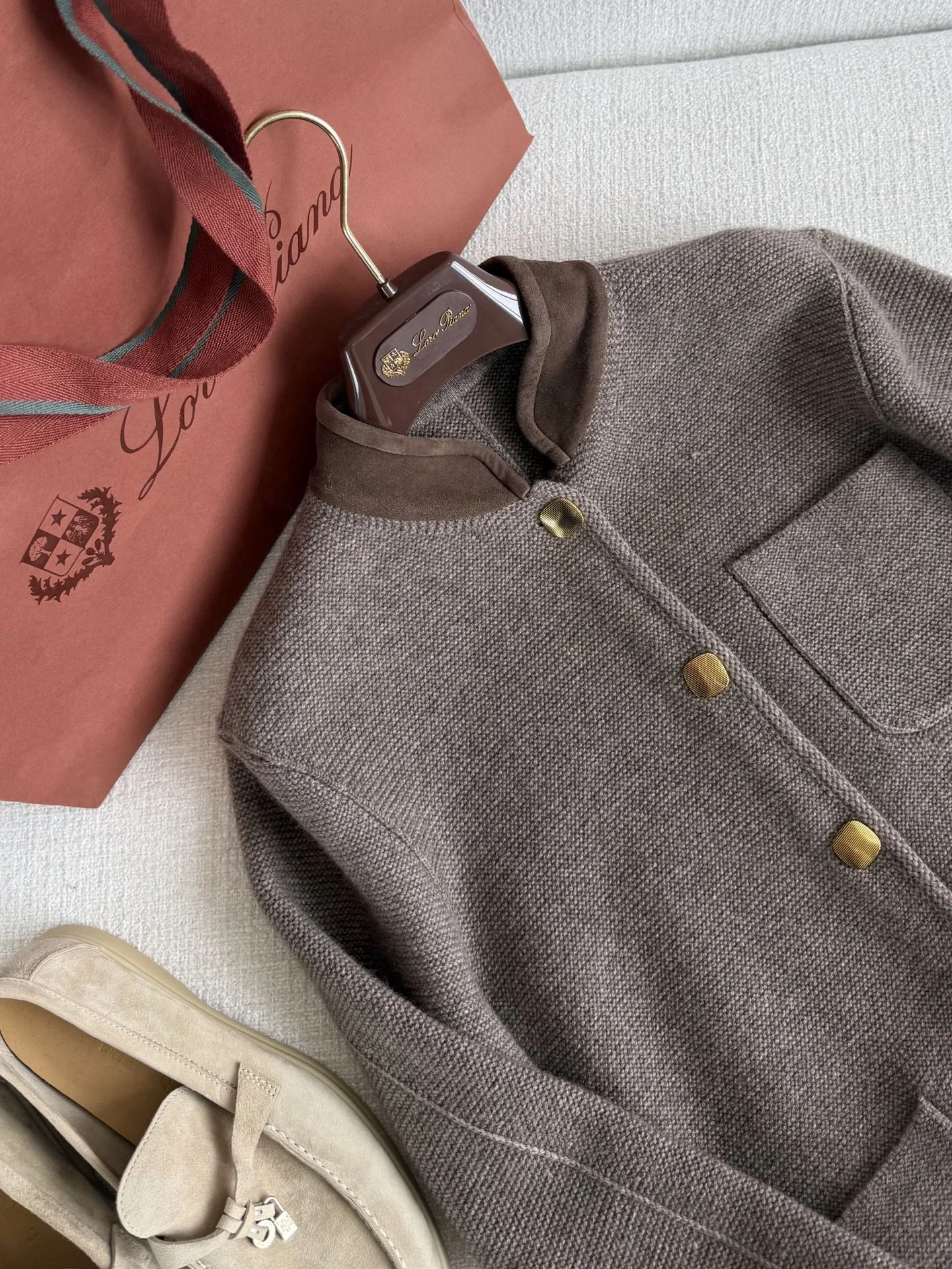 LORO PIANA Jackets Cashmere Blend Cream-Brown S-L G85202609060293 - Image 3