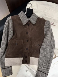 LORO PIANA Jackets Cashmere Suede Brown-Gray S-L A210202609063074