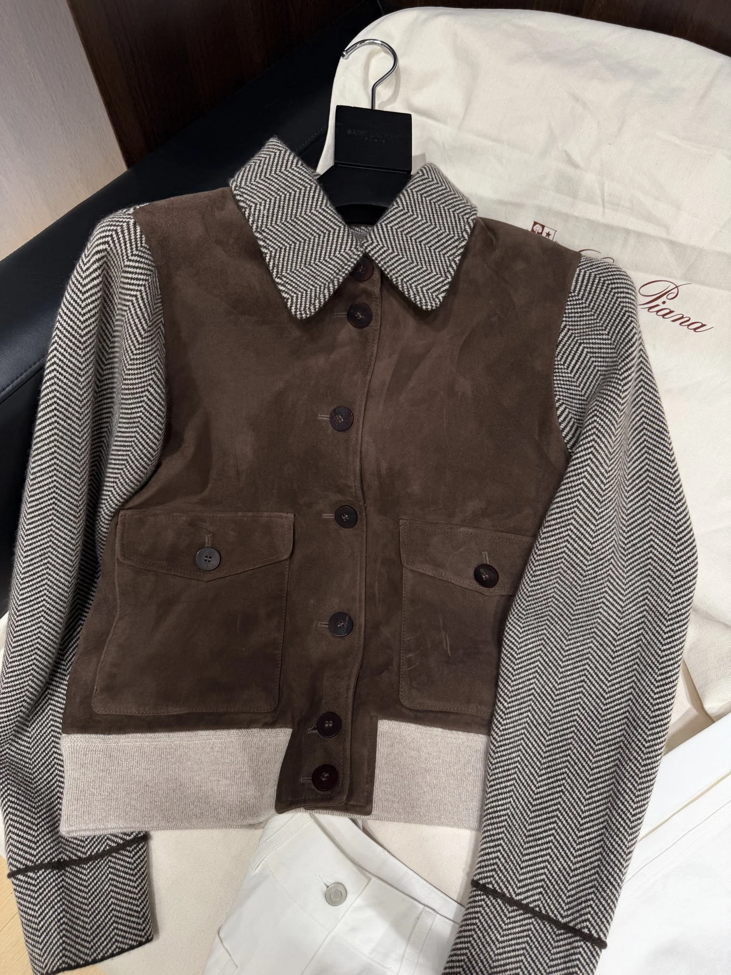 LORO PIANA Jackets Cashmere Suede Brown-Gray S-L A210202609063074
