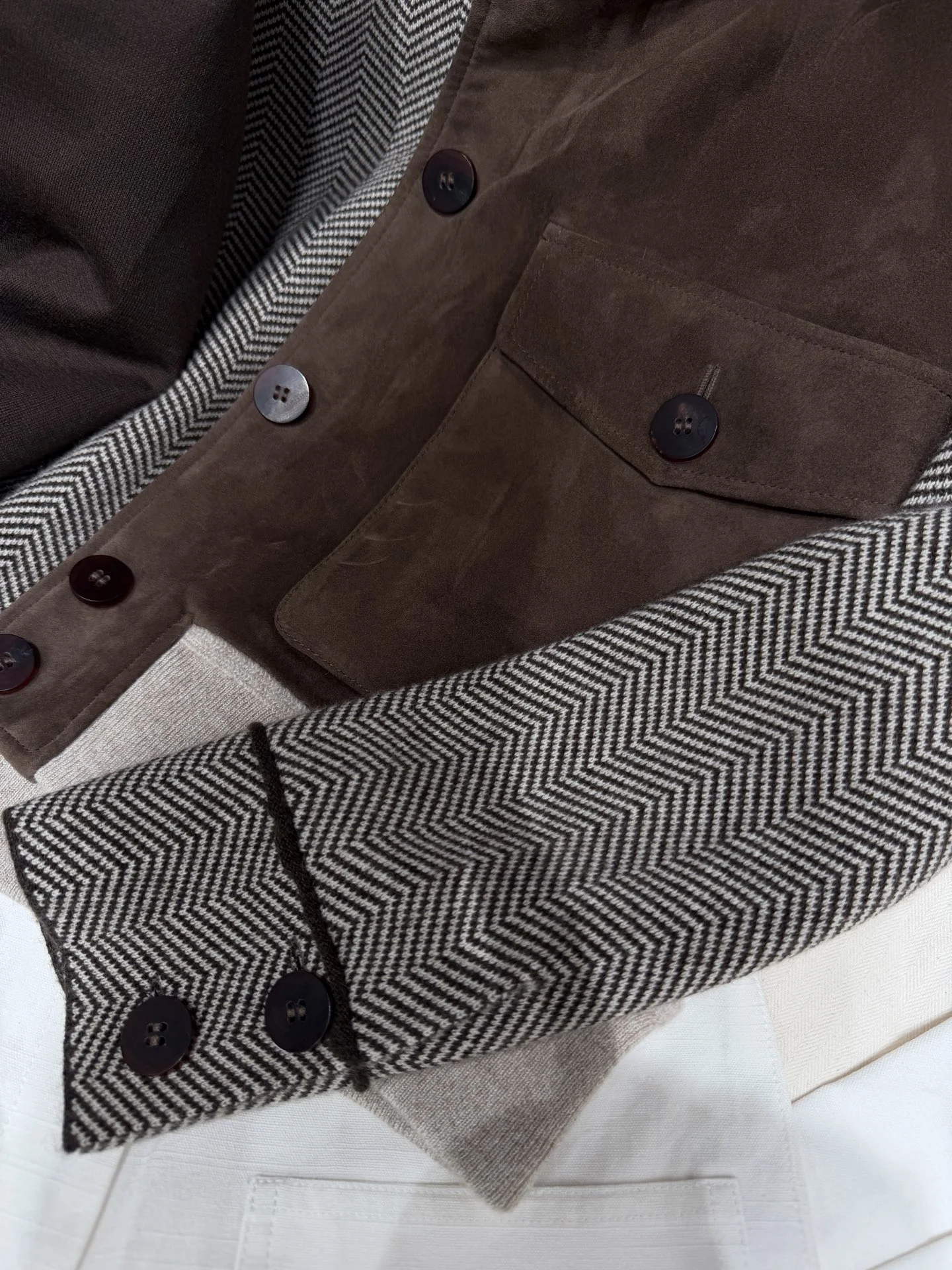 LORO PIANA Jackets Cashmere Suede Brown-Gray S-L A210202609063074 - Image 3