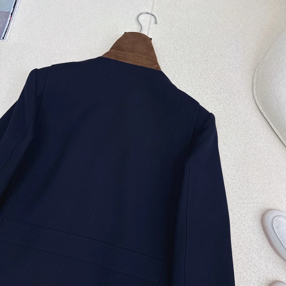 LORO PIANA Jackets Wool Navy-Brown S-M-L C55202609062237 - Image 8
