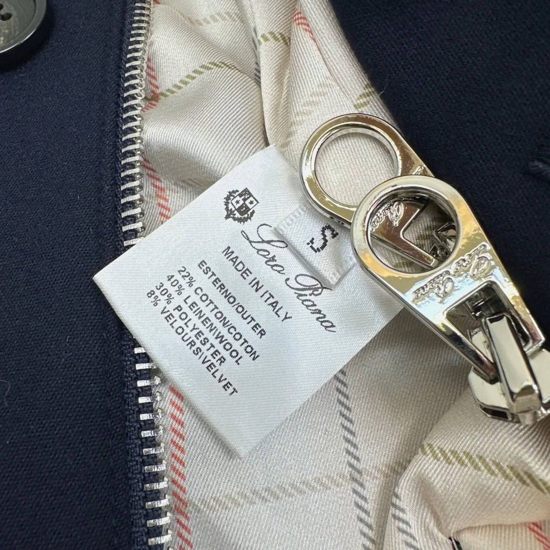 LORO PIANA Jackets Wool Navy-Brown S-M-L C55202609062237 - Image 9