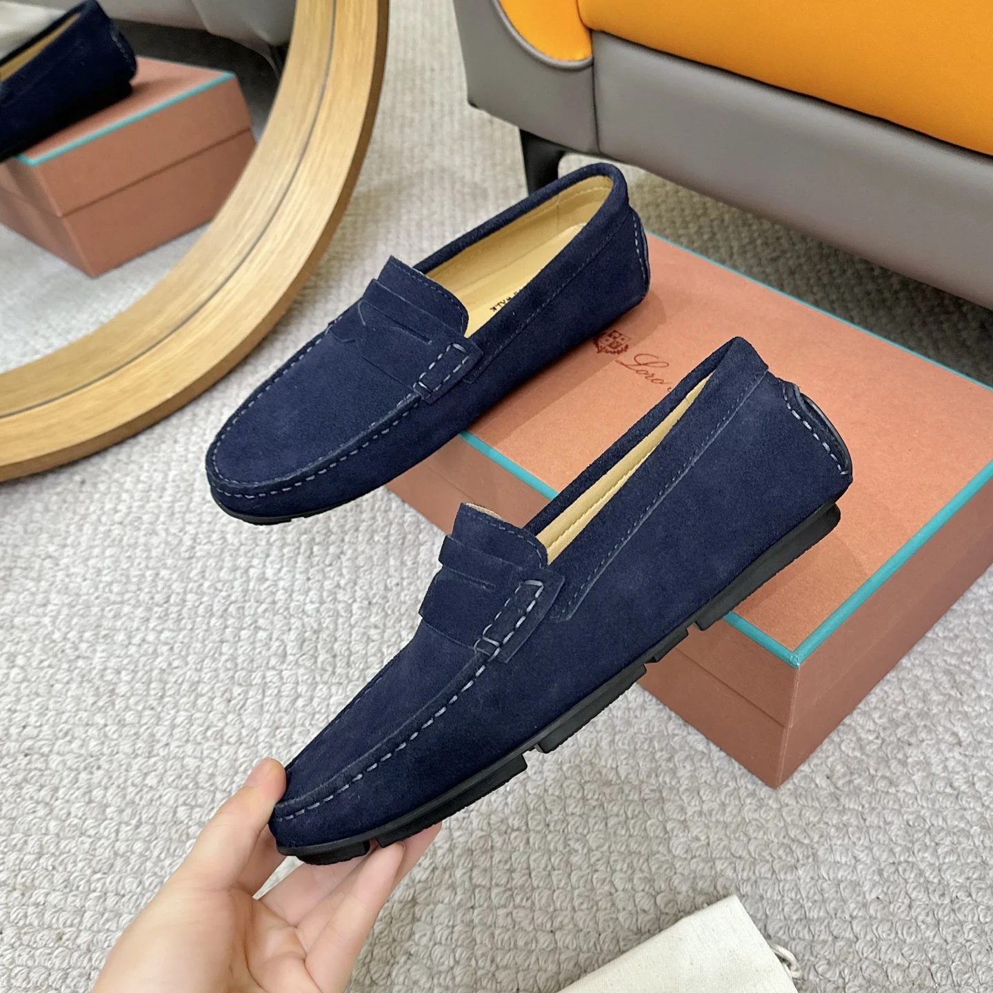 LORO PIANA Loafers Blue-White B00202609110142 - Image 4