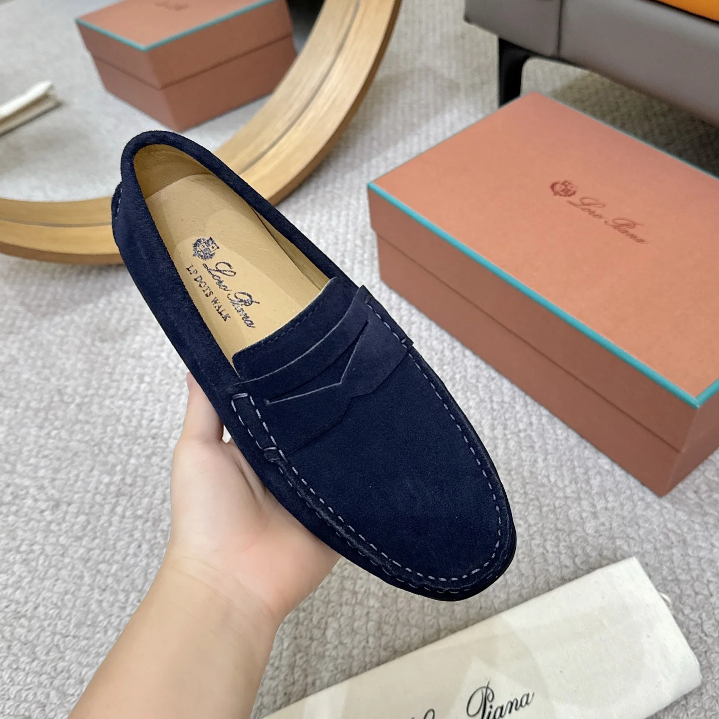 LORO PIANA Loafers Blue-White B00202609110142 - Image 5