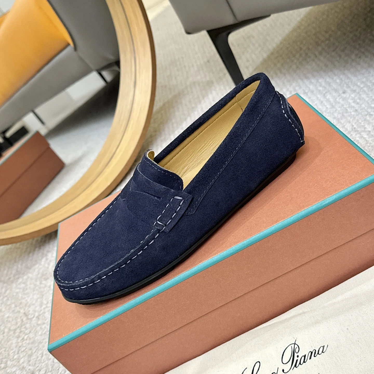 LORO PIANA Loafers Blue-White B00202609110142 - Image 6