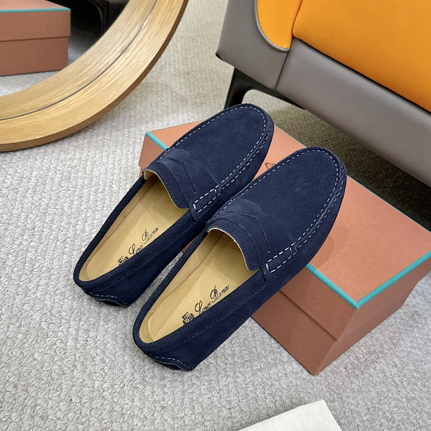 LORO PIANA Loafers Blue-White B00202609110142 - Image 8