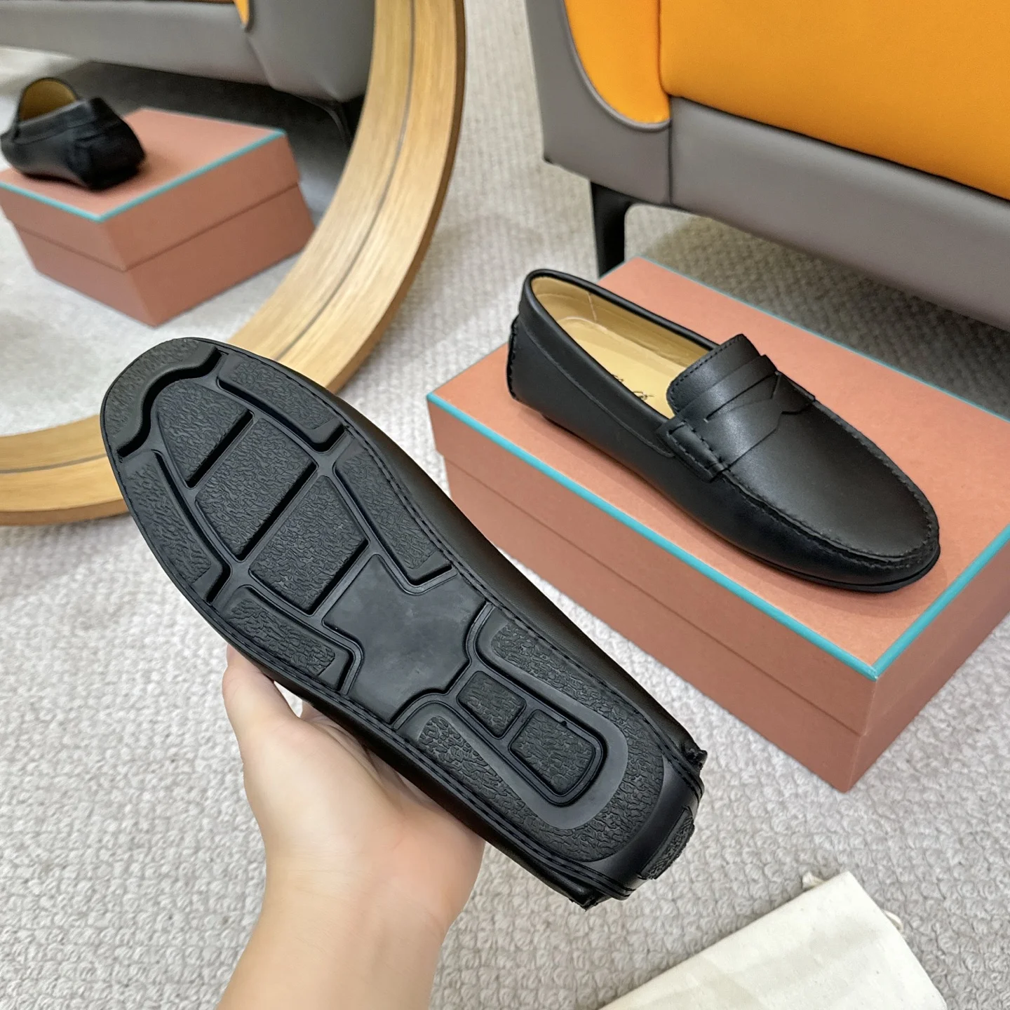 LORO PIANA Loafers Calf Leather Black EU38-44 B00202609110135 - Image 7