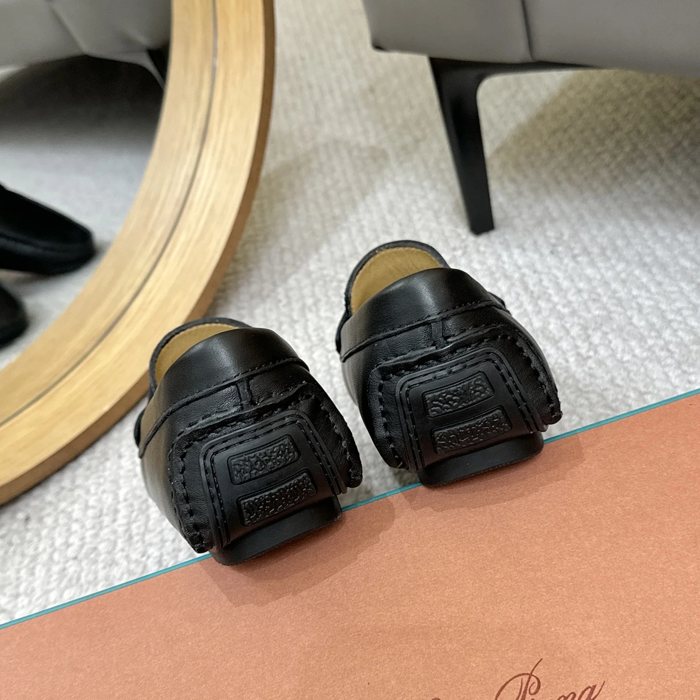 LORO PIANA Loafers Calf Leather Black EU38-44 B00202609110135 - Image 9