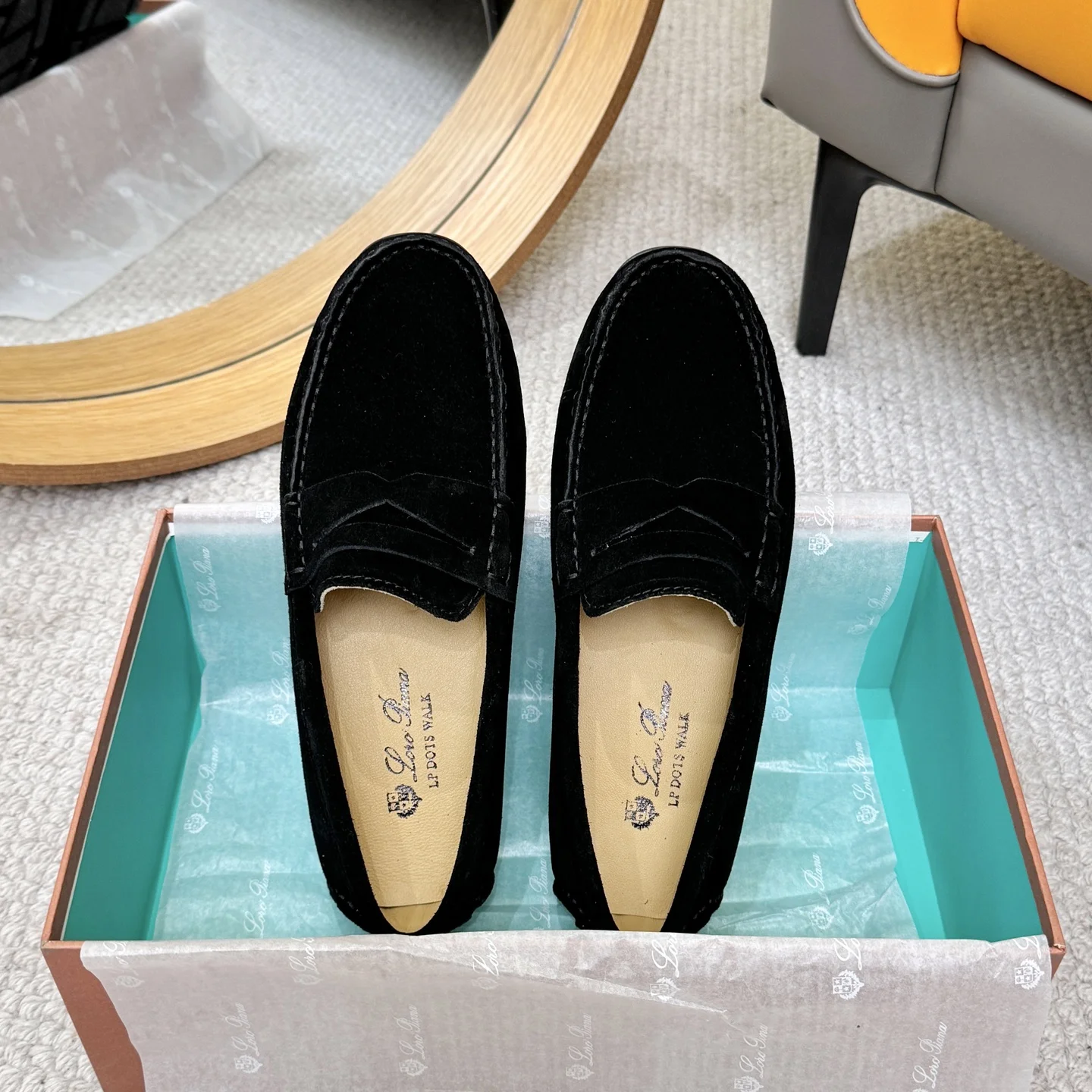 LORO PIANA Loafers Calf Leather Black EU38-44 B00202609110141 - Image 2