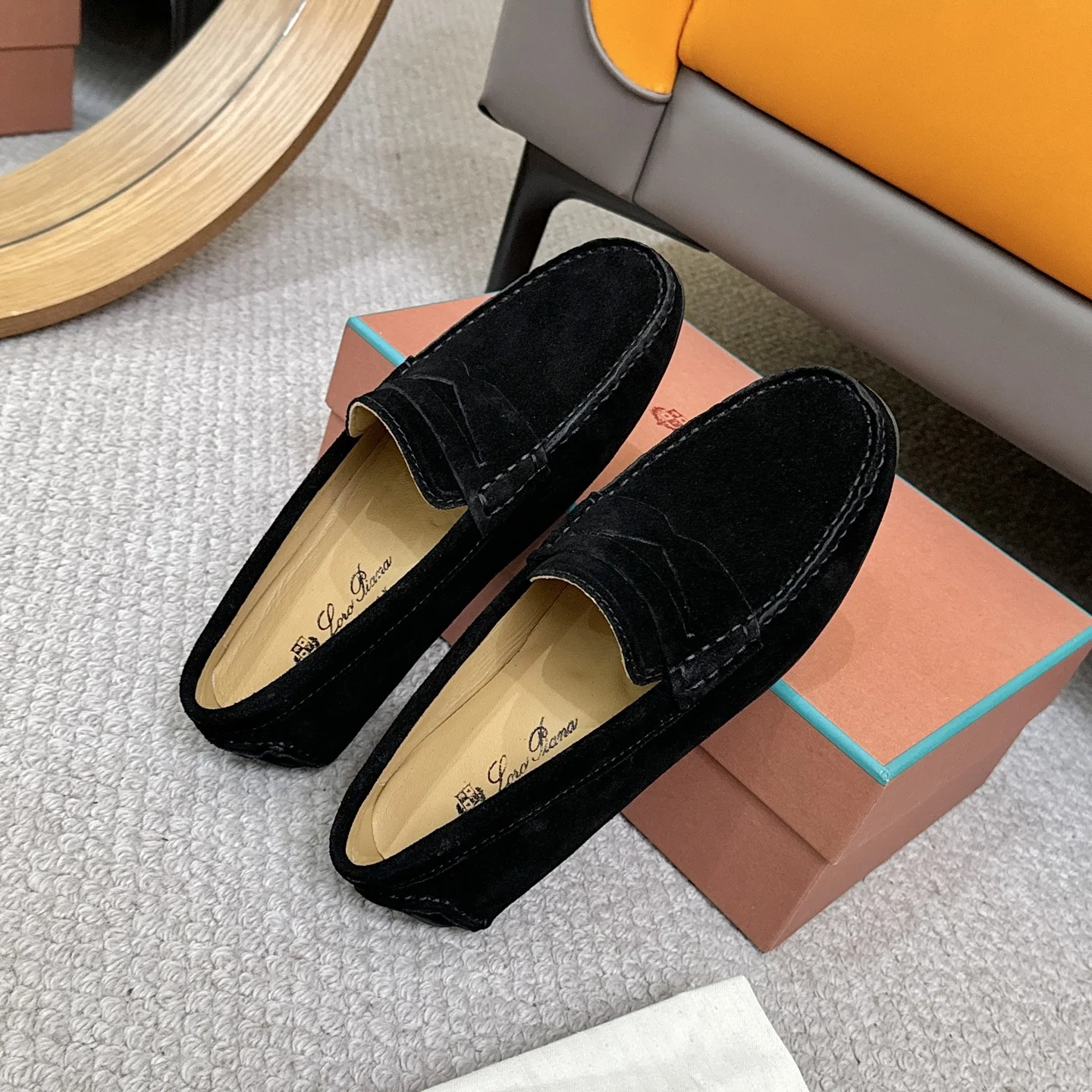 LORO PIANA Loafers Calf Leather Black EU38-44 B00202609110141 - Image 8