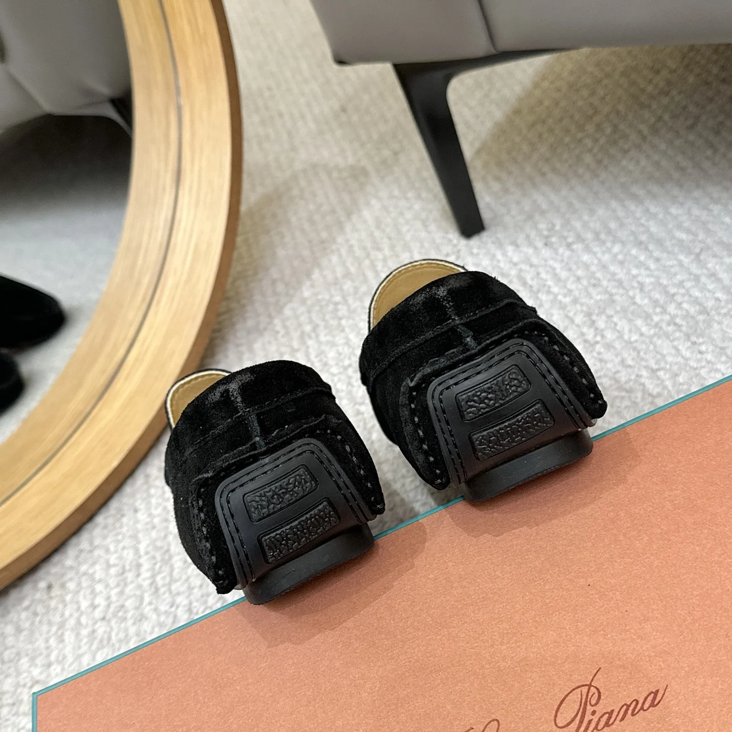 LORO PIANA Loafers Calf Leather Black EU38-44 B00202609110141 - Image 9