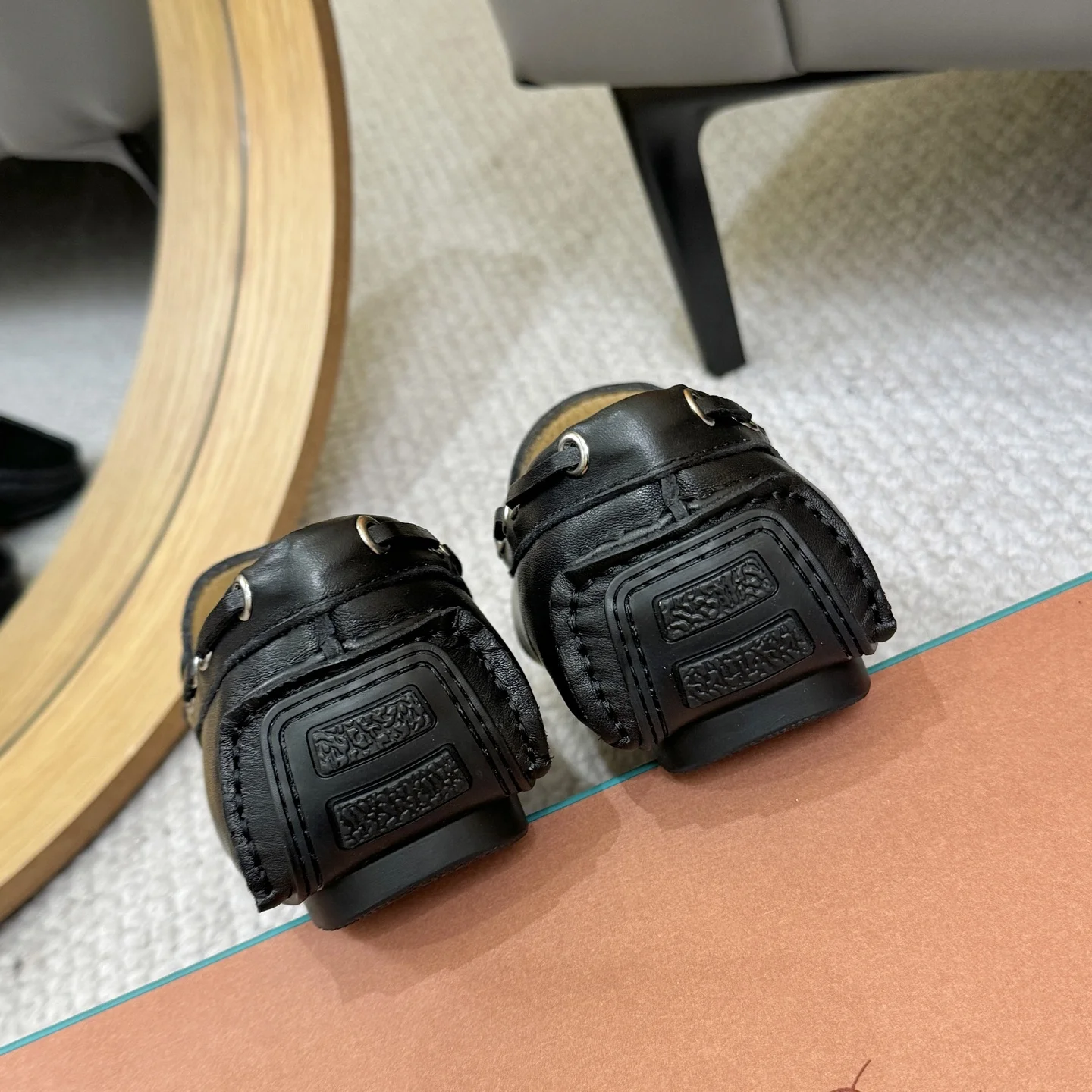 LORO PIANA Loafers Calfskin Leather Black EU38-44 B00202609110144 - Image 9