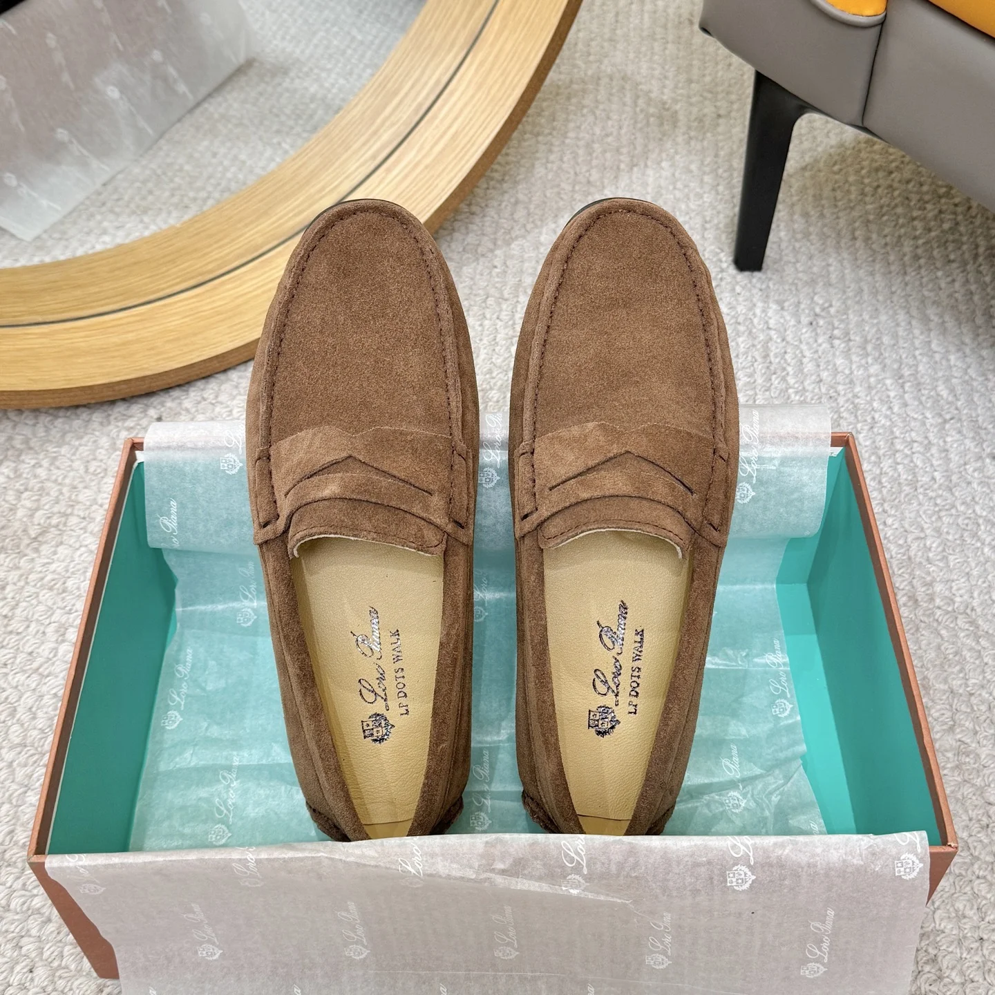 LORO PIANA Loafers Calfskin Leather Brown EU38-44 B00202609110143 - Image 2