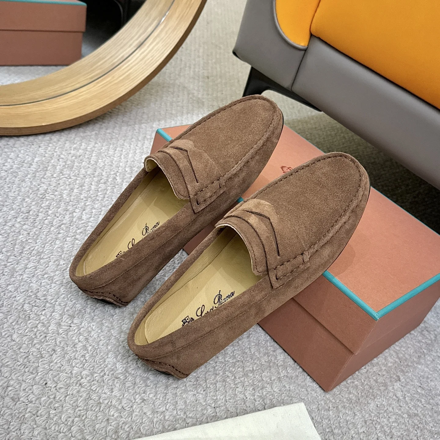 LORO PIANA Loafers Calfskin Leather Brown EU38-44 B00202609110143 - Image 8
