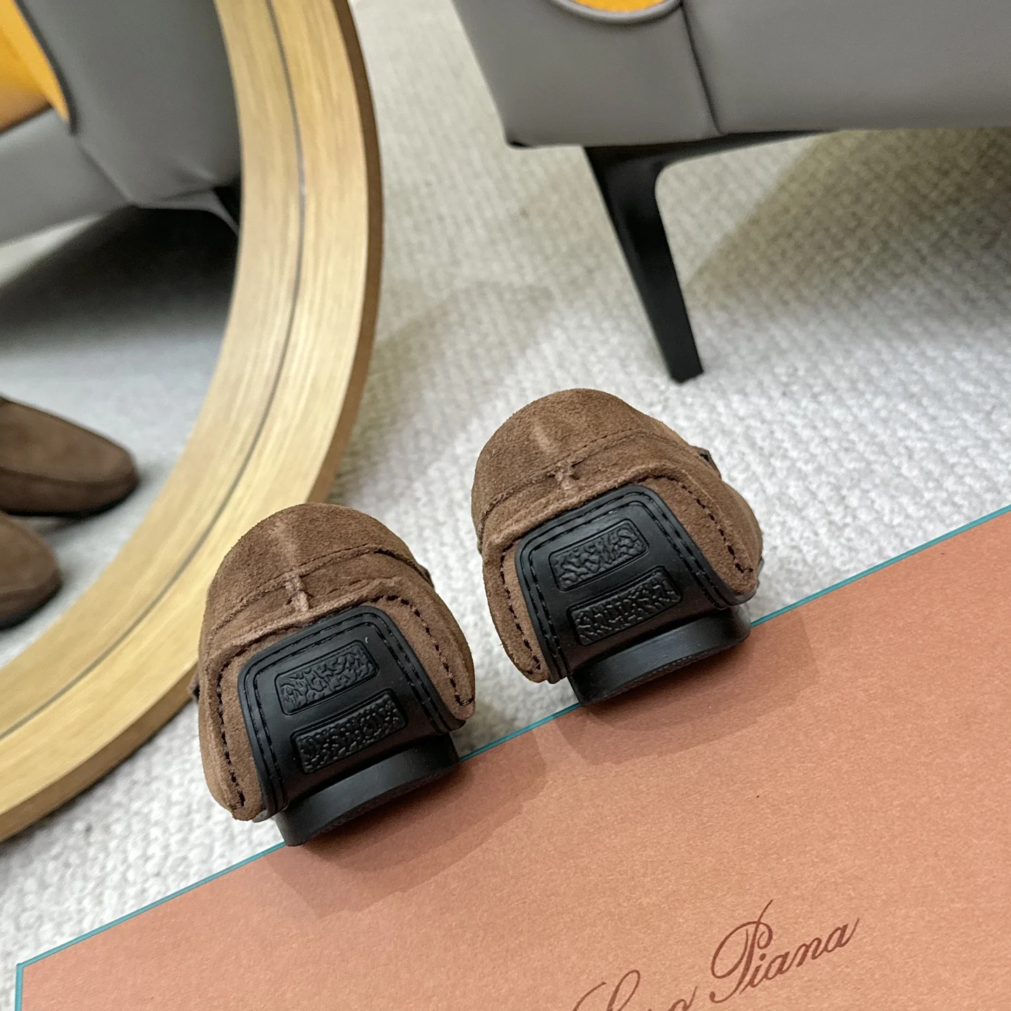 LORO PIANA Loafers Calfskin Leather Brown EU38-44 B00202609110143 - Image 9
