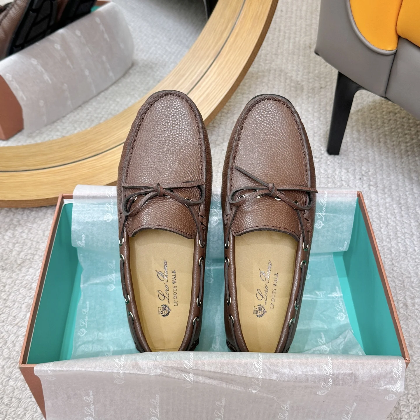 LORO PIANA Loafers Calfskin Leather Brown EU38-44 B00202609110147 - Image 2