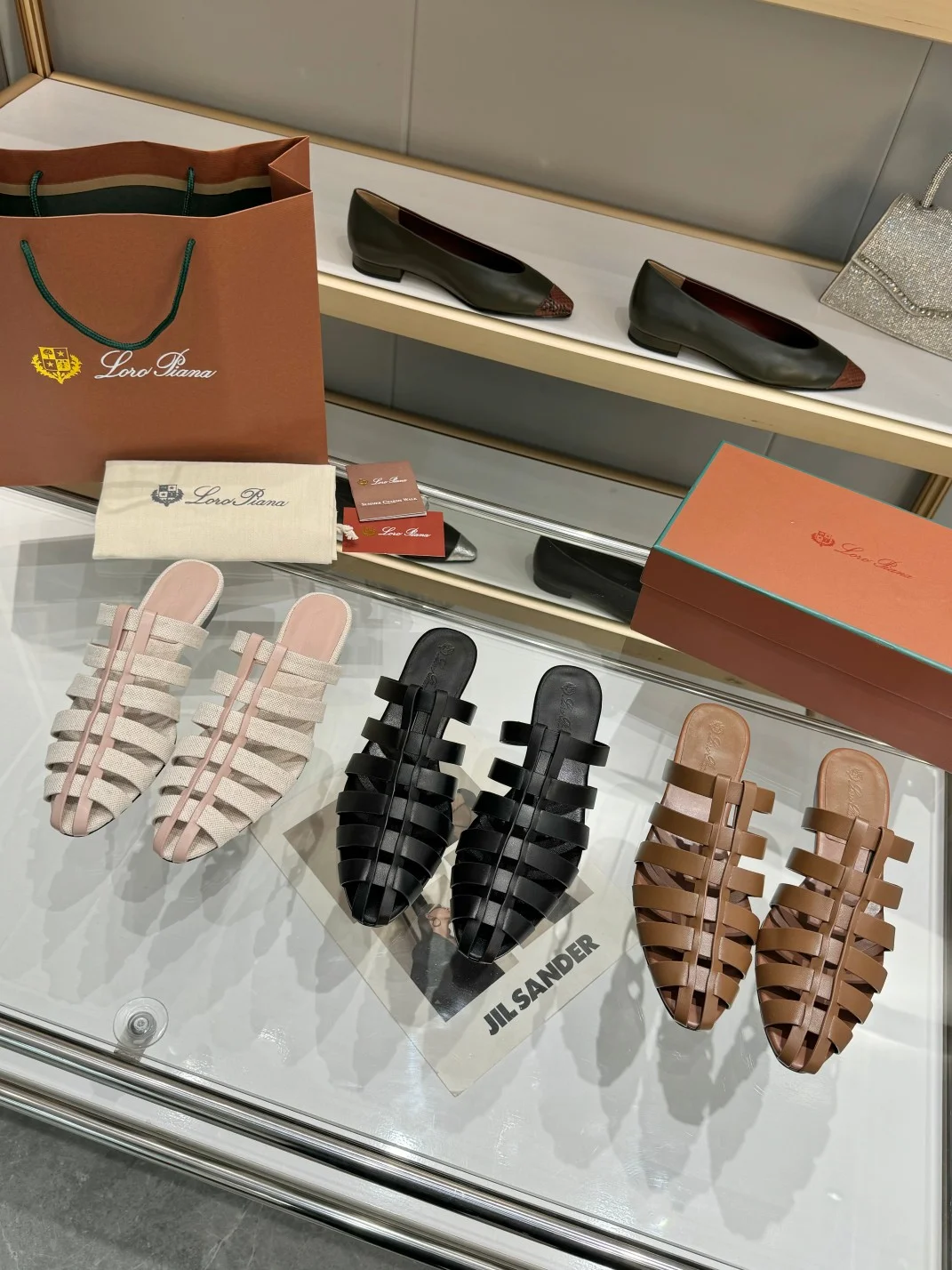 LORO PIANA Mules Lamb Leather Beige-Pink EU35-42 B50202609111326 - Image 8