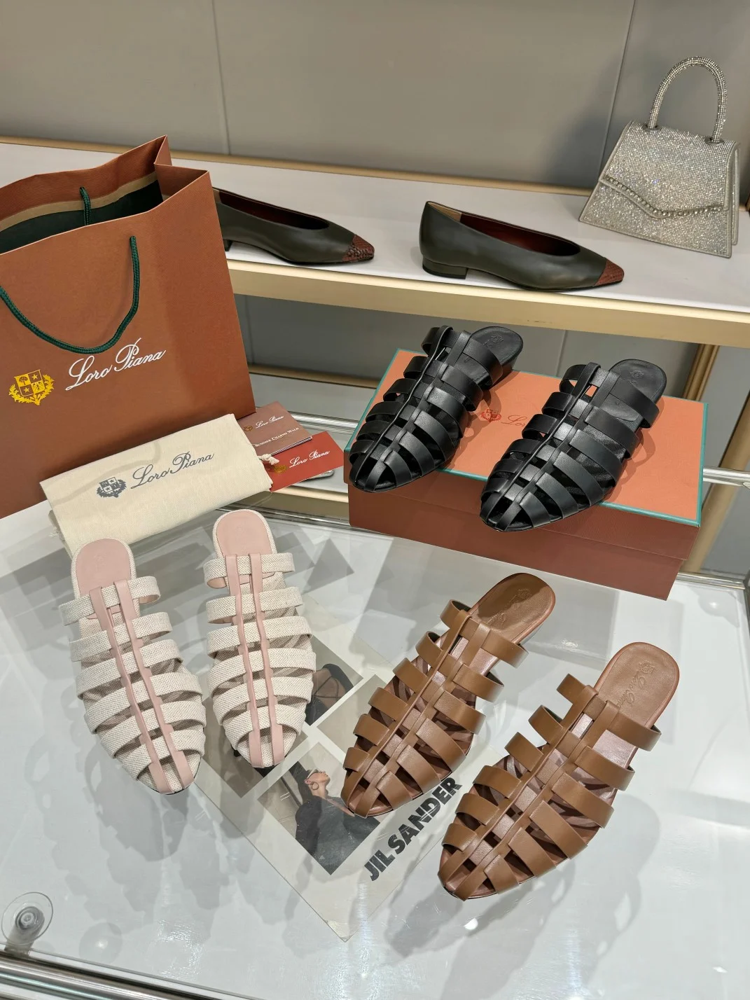 LORO PIANA Mules Lamb Leather Beige-Pink EU35-42 B50202609111326 - Image 9