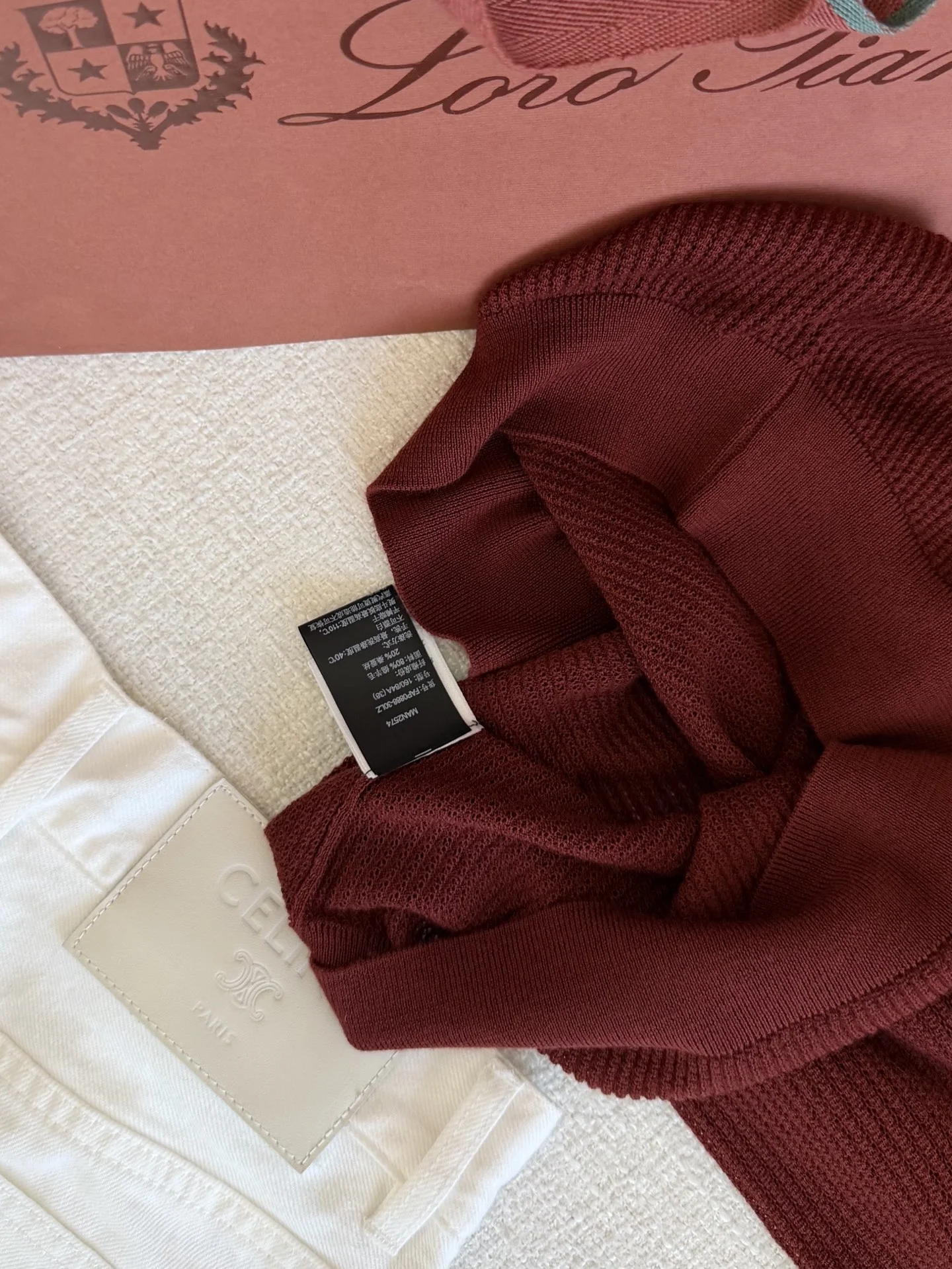 LORO PIANA Polos Maroon-Gold S-L B55202609060276 - Image 7
