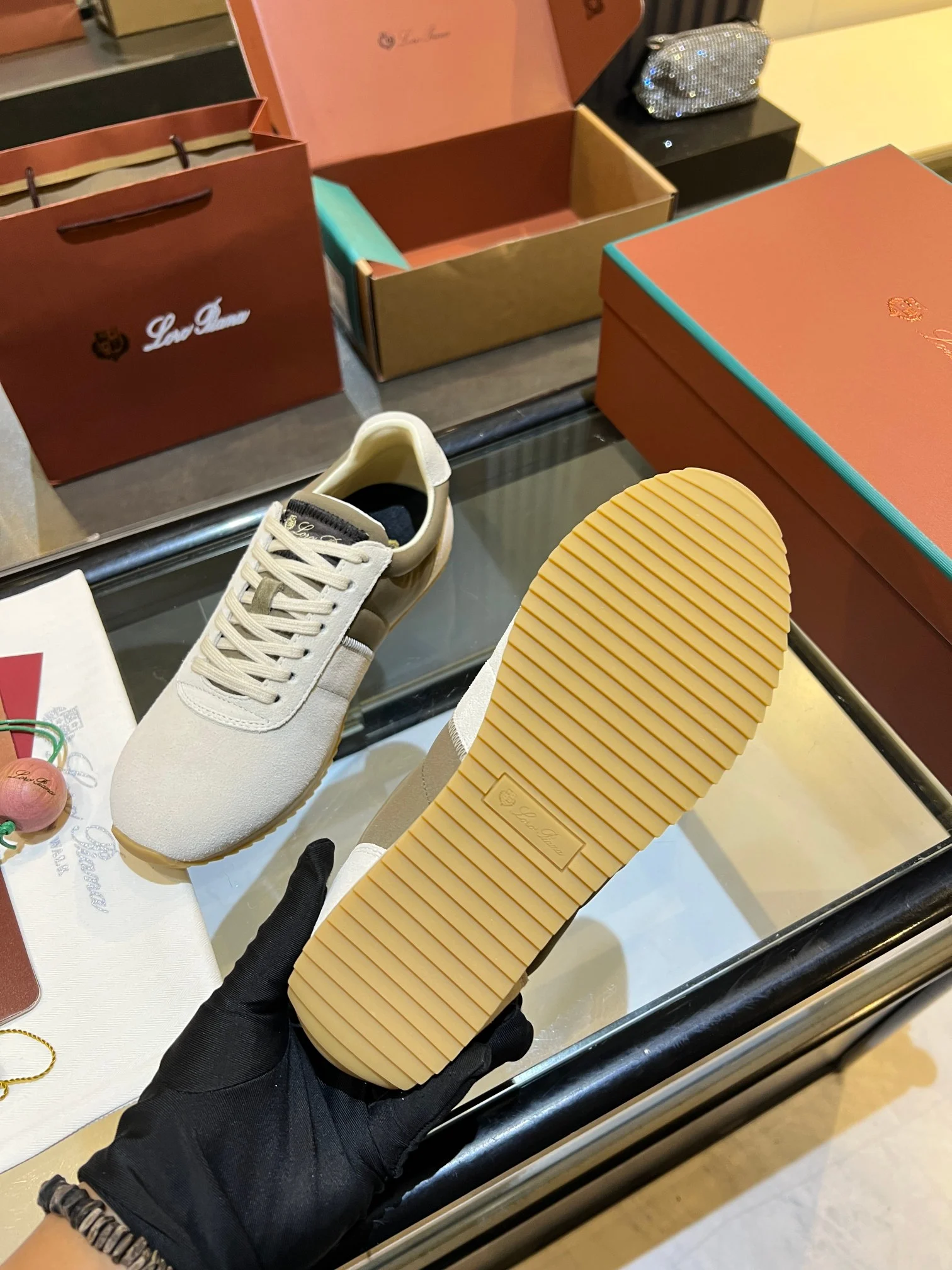 LORO PIANA Sneakers Cream-Brown B40202609111846 - Image 12