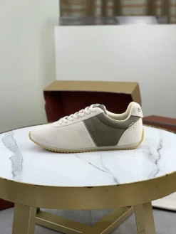 LORO PIANA Sneakers Suede Calf Leather Beige-Green EU35-44 C00202609111091
