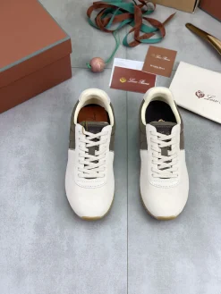 Alternative view of LORO PIANA Sneakers Suede Calf Leather Beige-Green EU35-44 C00202609111091