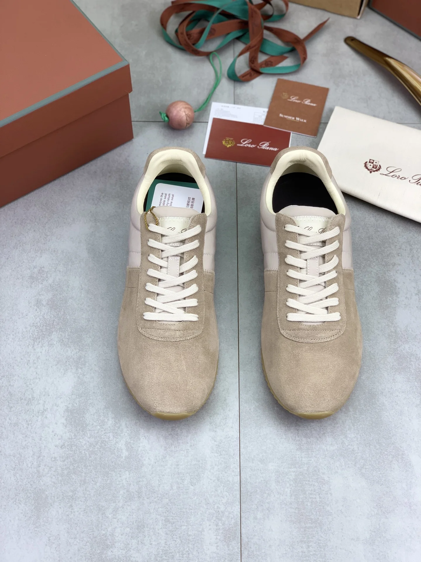 LORO PIANA Sneakers Suede Leather Beige-Cream EU35-44 C00202609111095 - Image 2
