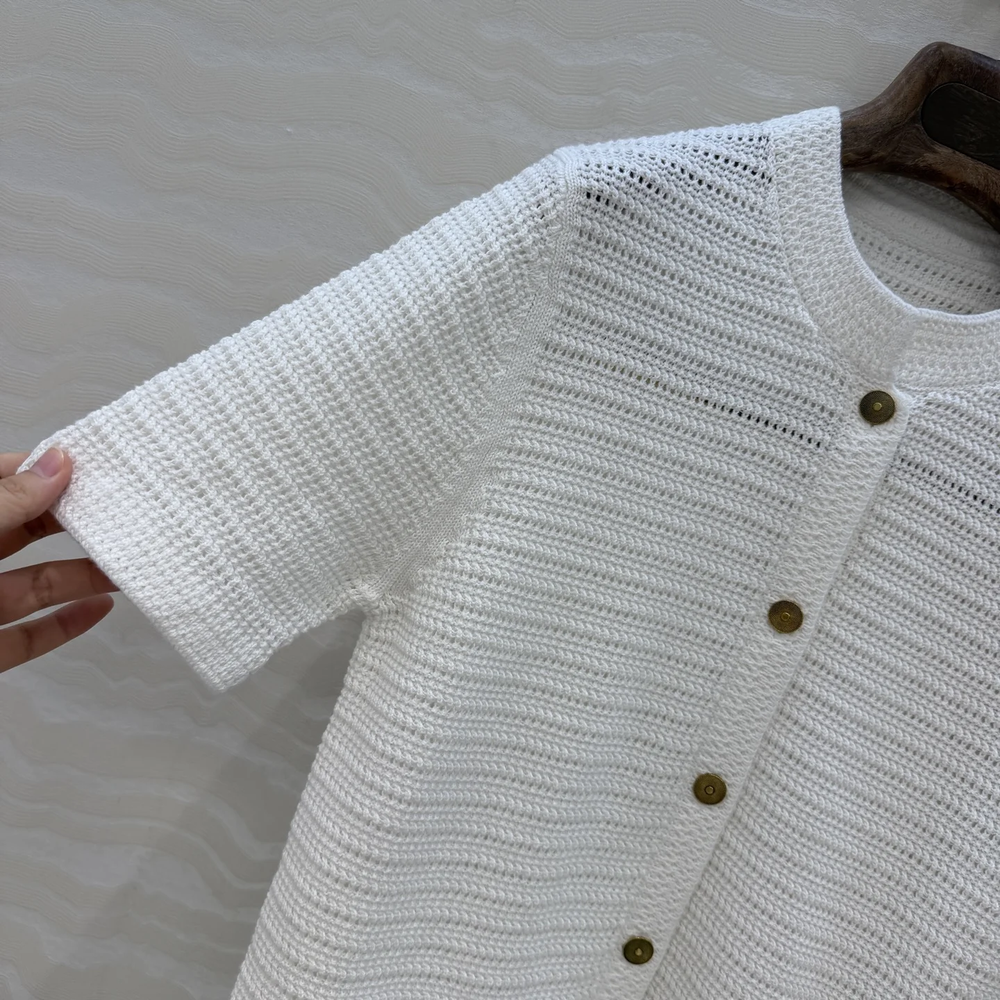LORO PIANA Sweaters Cotton White-Brown S-L B20202609061273 - Image 5